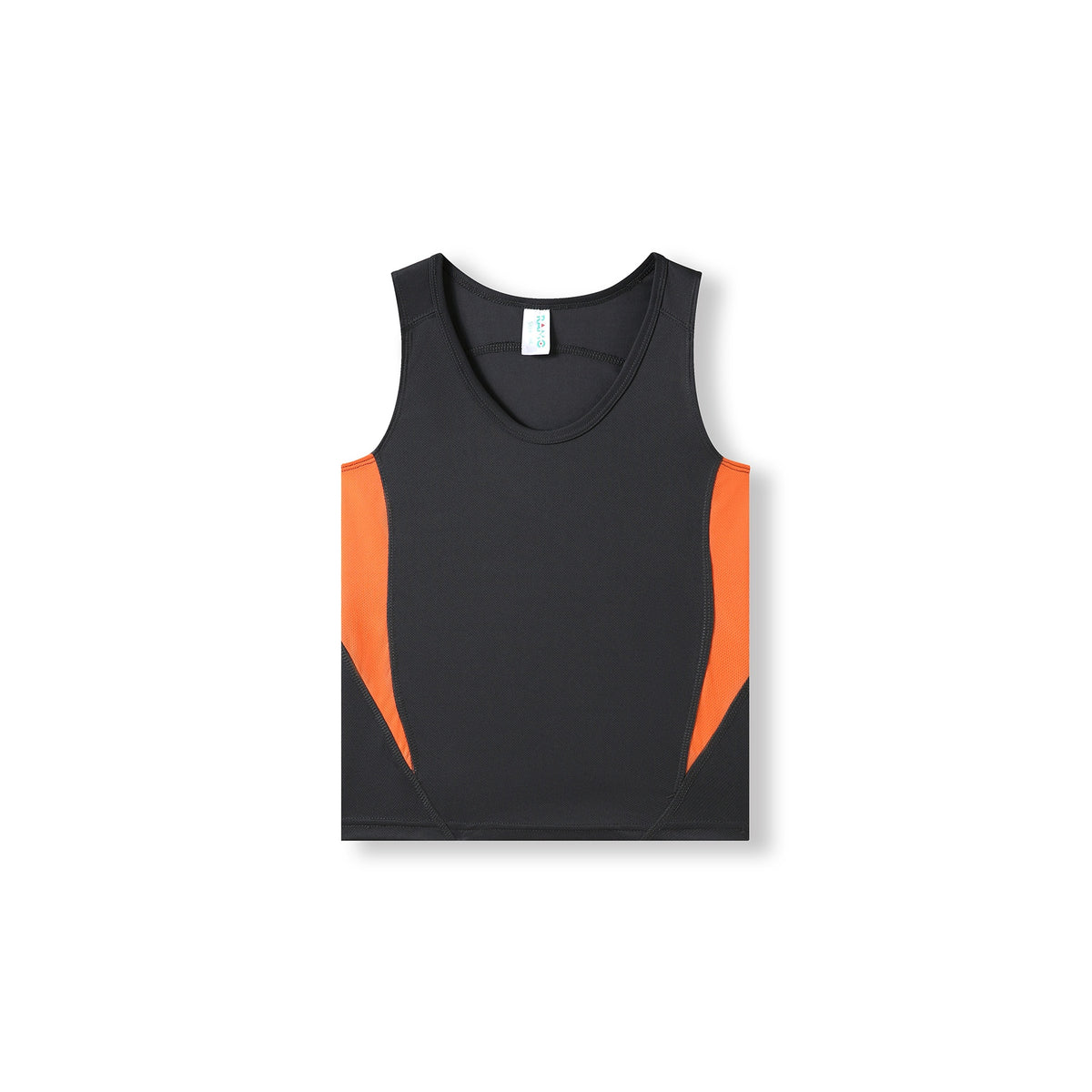 Kids Accelerator Cool-Dry Singlet - Charcoal/Orange - Front