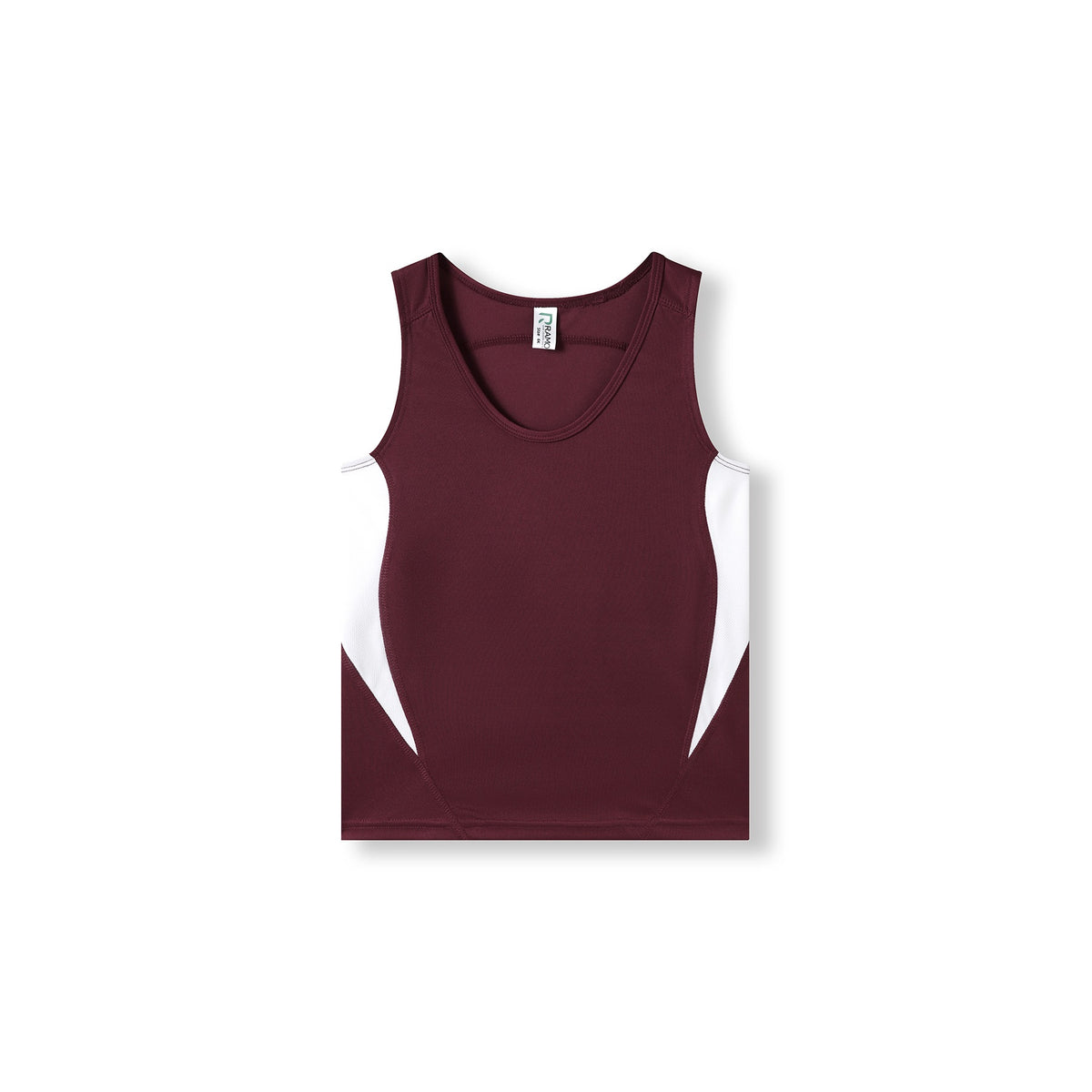 Kids Accelerator Cool-Dry Singlet - Maroon/White - Front