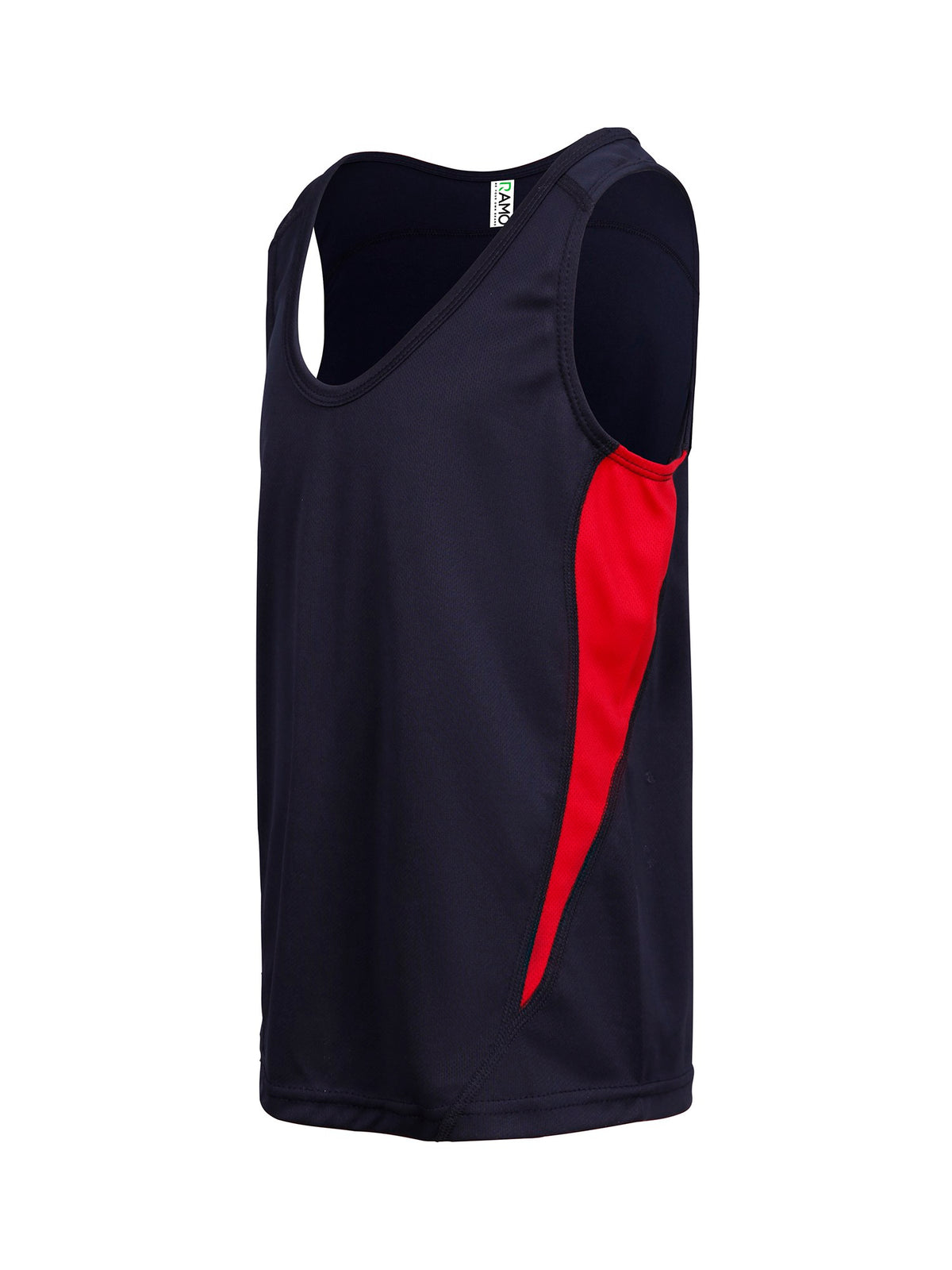 Kids Accelerator Cool-Dry Singlet - Navy/Red - Side