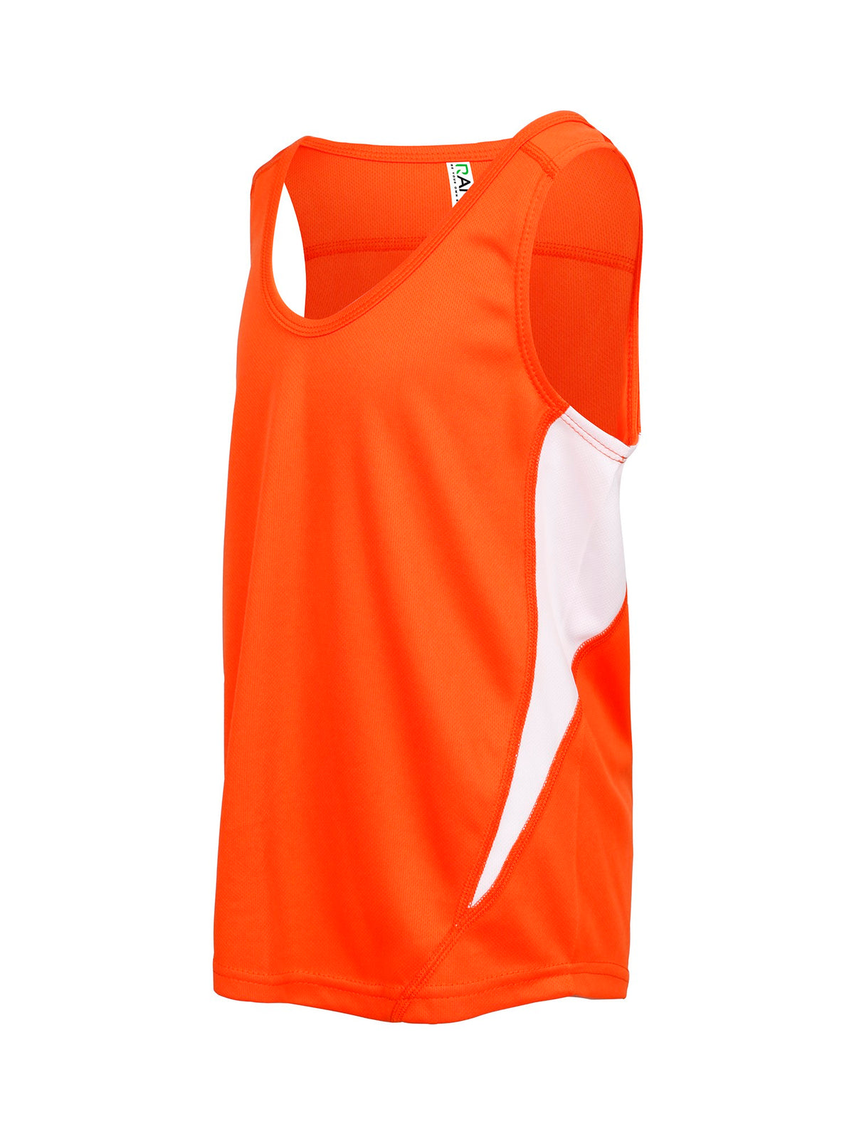 Mens Accelerator Cool Dry Singlet - Orange/White - Side