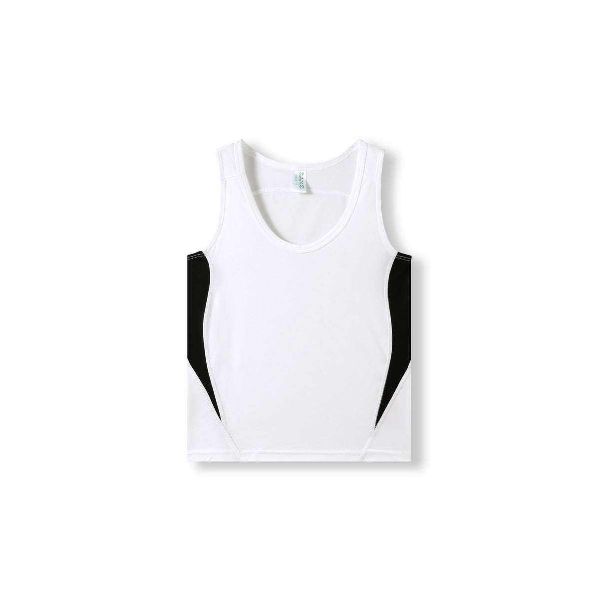 Kids Accelerator Cool-Dry Singlet - White/Black - Front