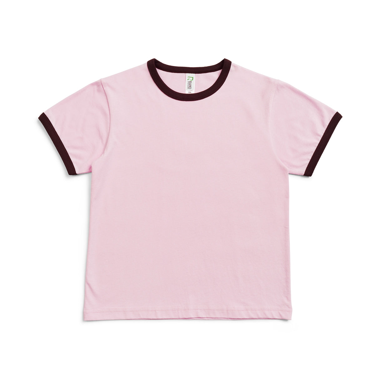 Kids' Ringer Tee - Pink/Brown - Front