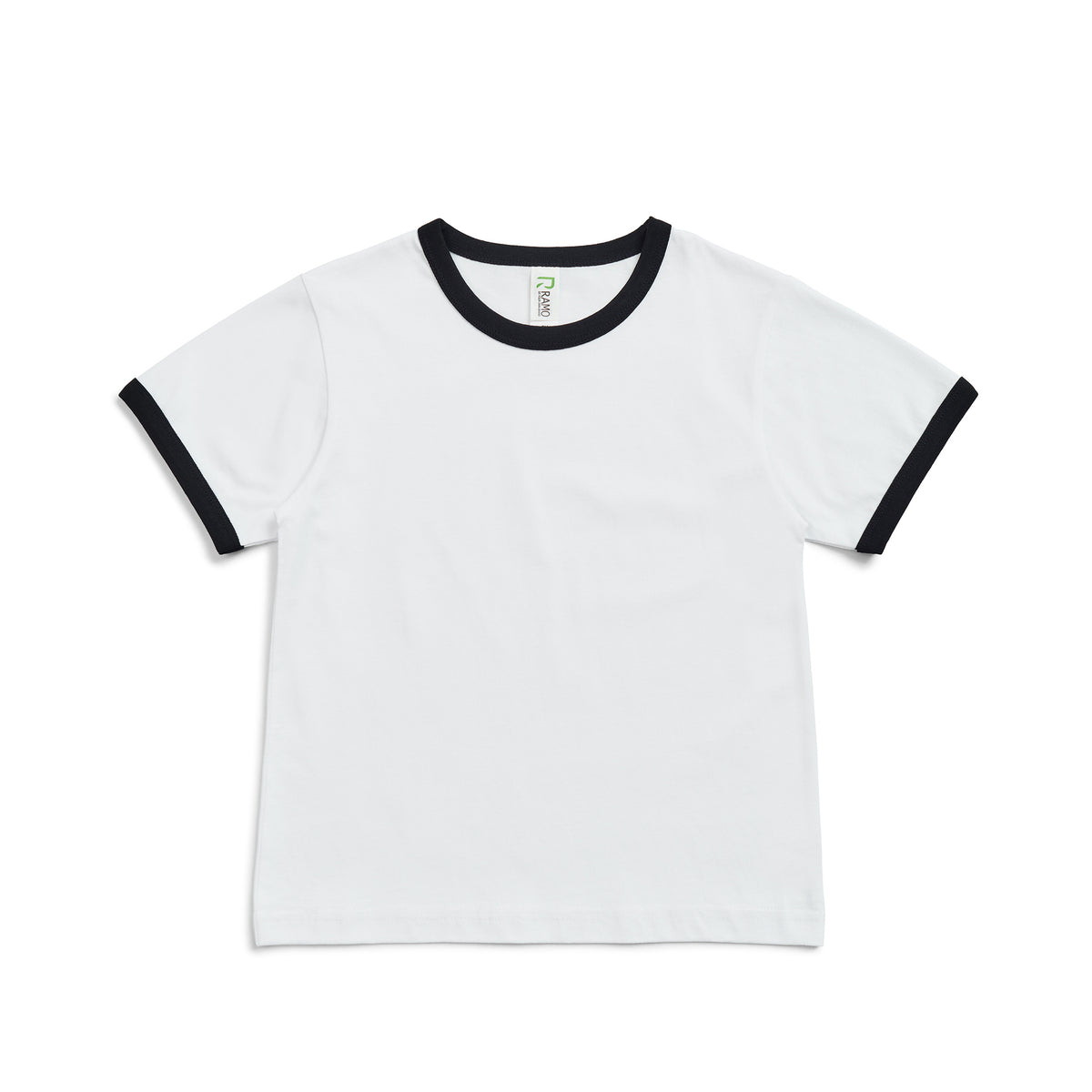 Kids' Ringer Tee - White/Black - Front