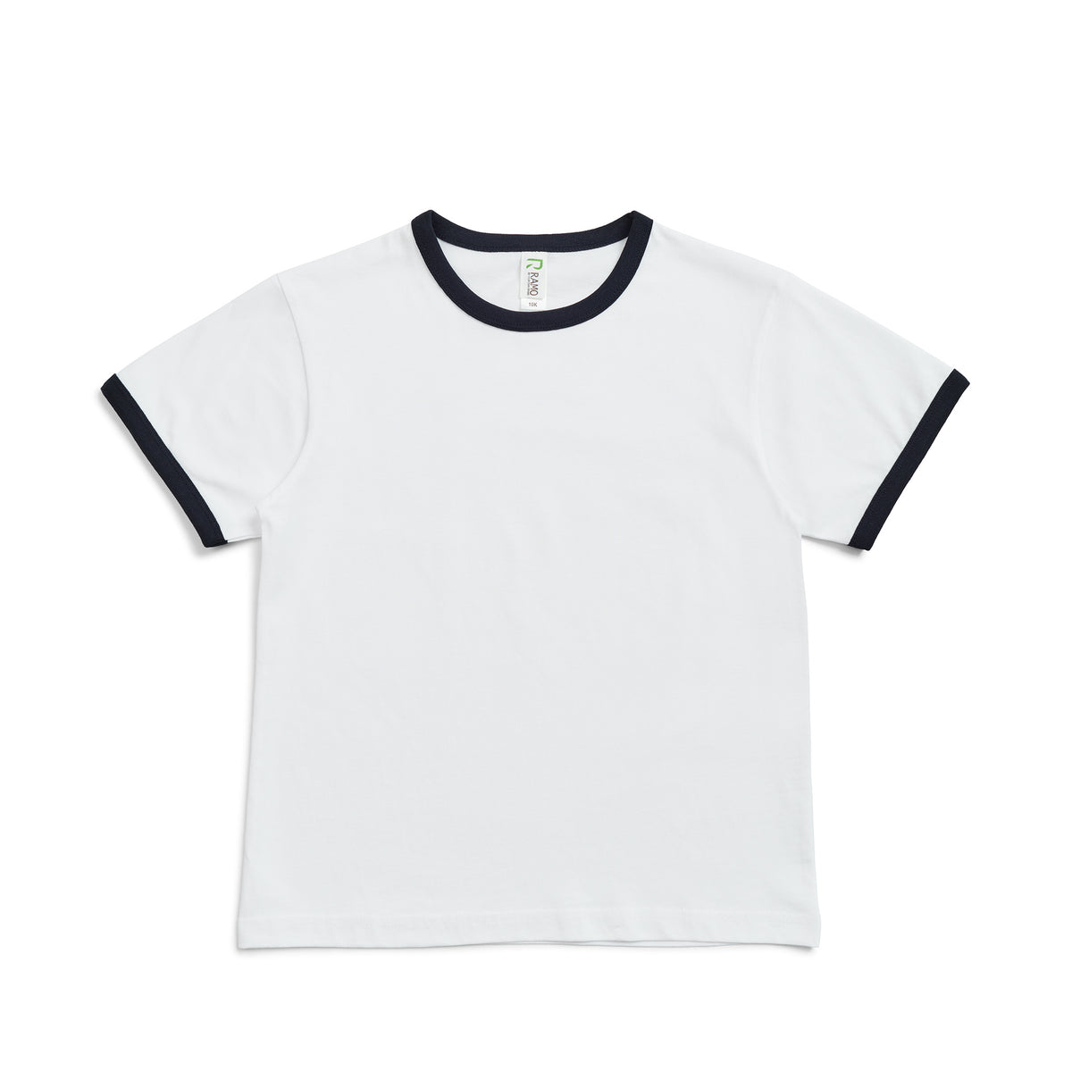 Kids' Ringer Tee - White/Navy - Front