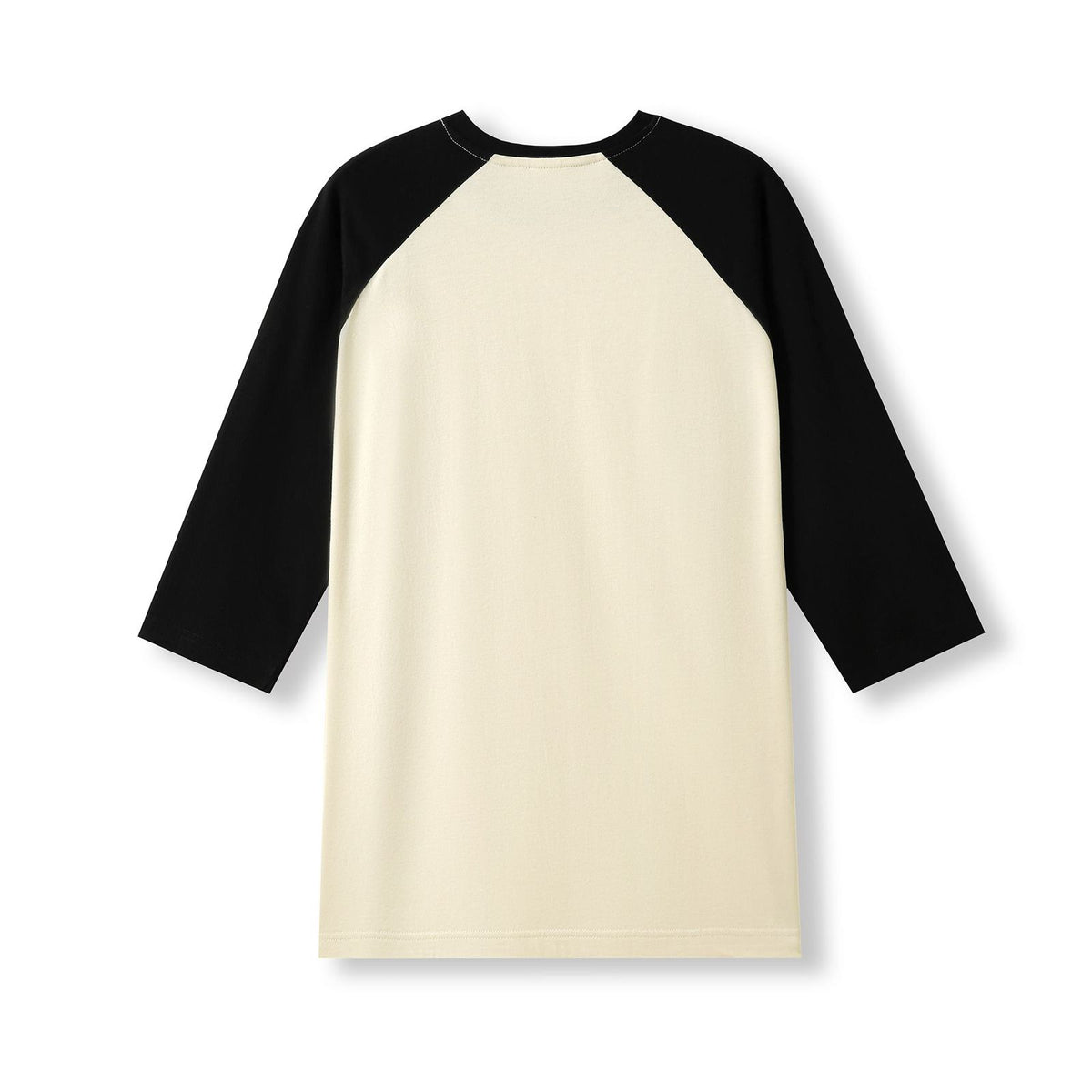 Men's / Unisex 3/4 Sleeve Raglan T-shirt - Bone/Black - Back