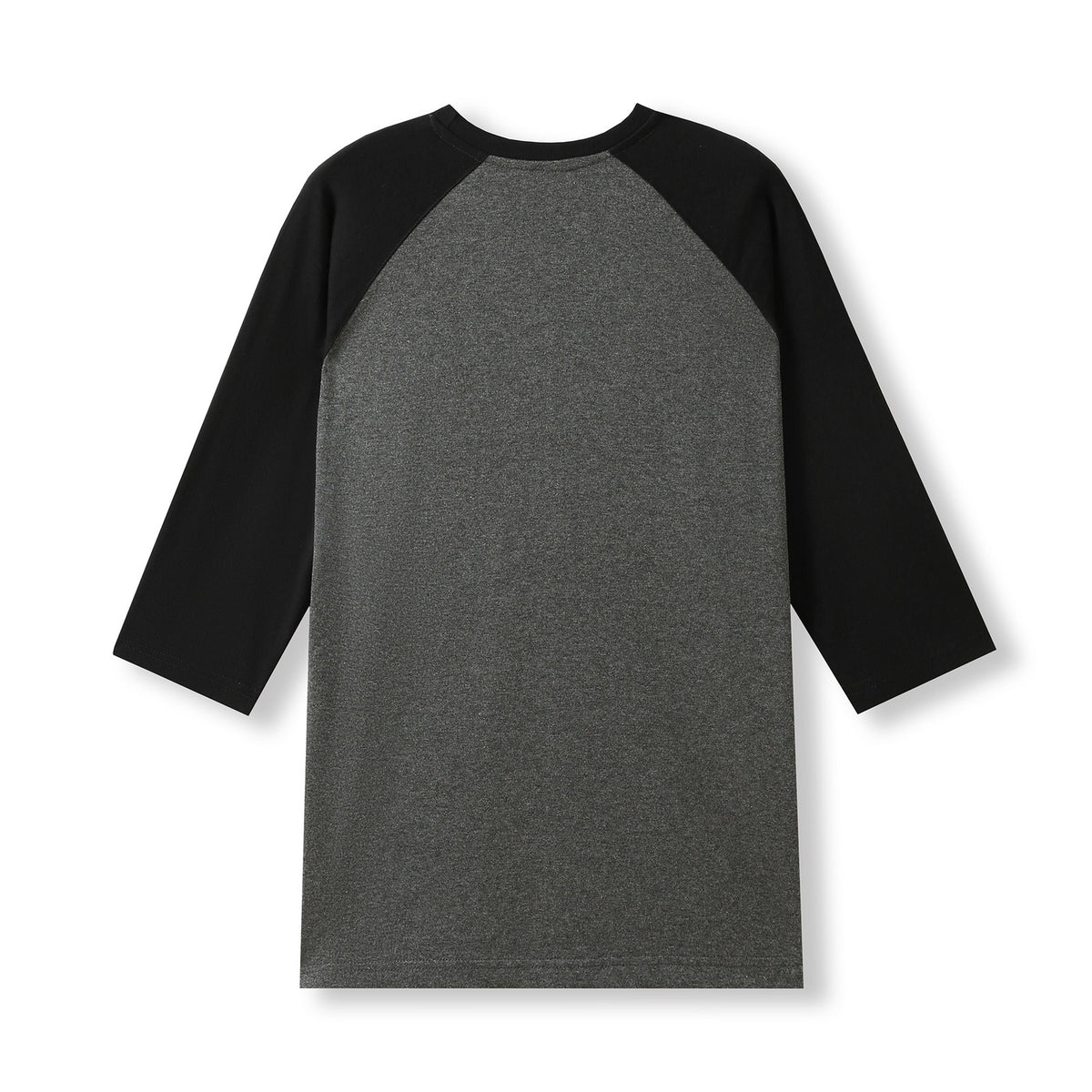 Men's / Unisex 3/4 Sleeve Raglan T-shirt - Dark Marl/Black - Back