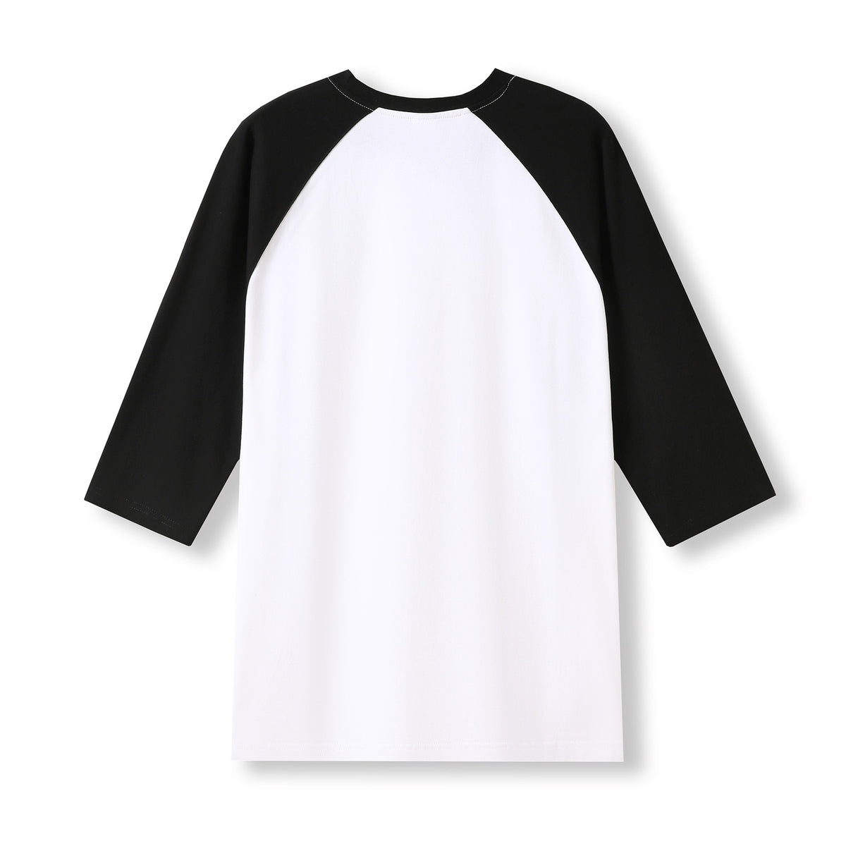 Men's / Unisex 3/4 Sleeve Raglan T-shirt - White/Black - Back