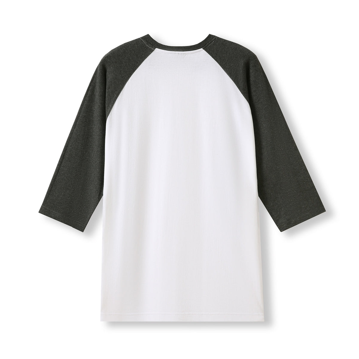 Men's / Unisex 3/4 Sleeve Raglan T-shirt - White/Dark Marl - Back
