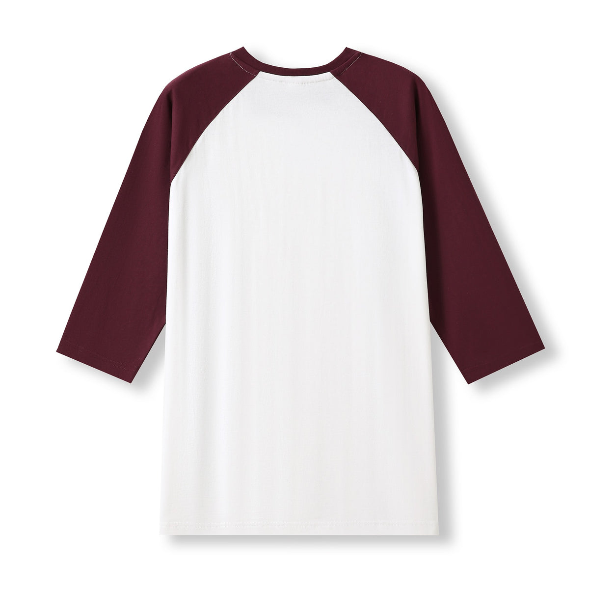 Men's / Unisex 3/4 Sleeve Raglan T-shirt - White/Maroon - Back