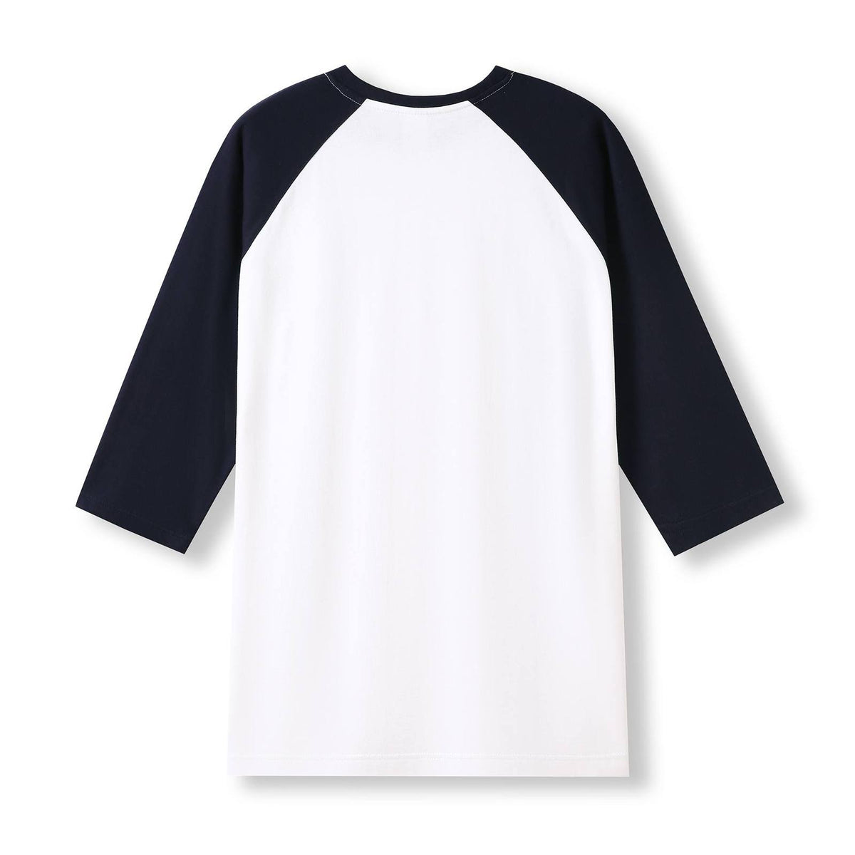 Men's / Unisex 3/4 Sleeve Raglan T-shirt - White/Navy - Back