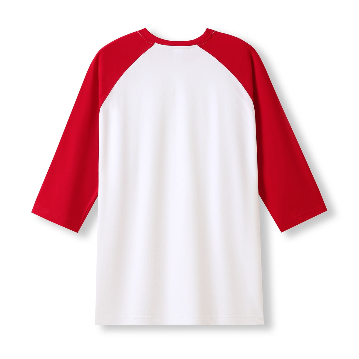 Men's / Unisex 3/4 Sleeve Raglan T-shirt - White/Red - Back