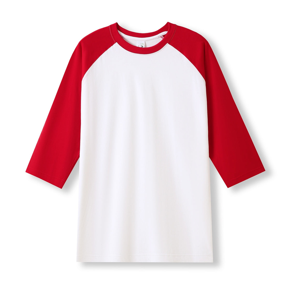Men's / Unisex 3/4 Sleeve Raglan T-shirt - White/Red - Front