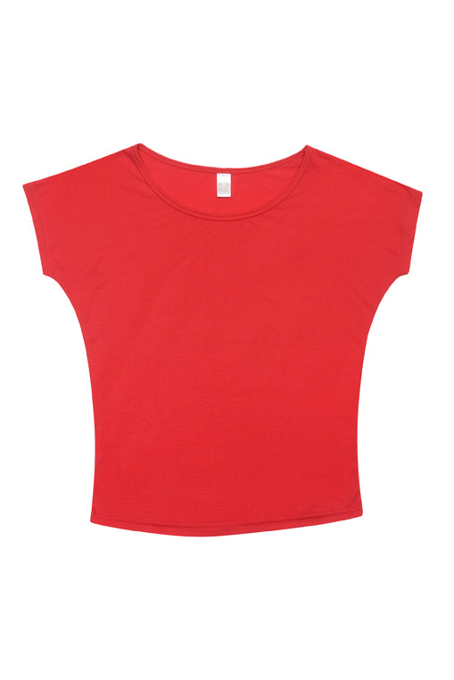 Women's Bat Wing T-shirt - Red - Front