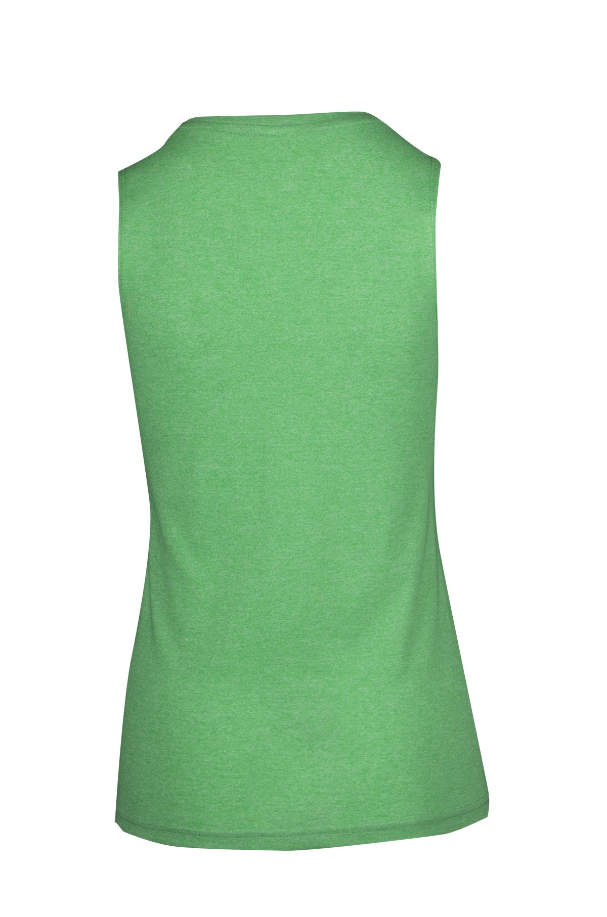 Womens Heather SLEEVELESS Tee - Greatness Range - Emerald Green Heather - Back