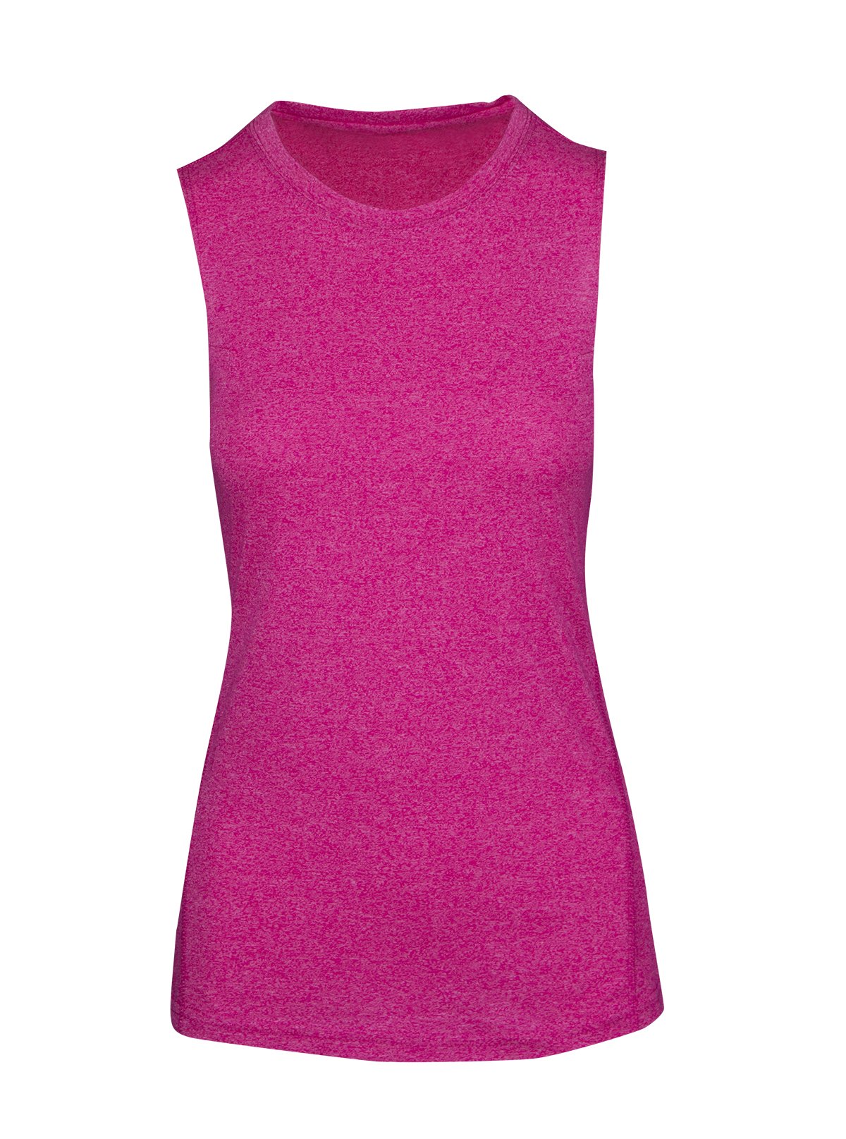 Womens Heather SLEEVELESS Tee - Greatness Range - Hot Pink Heather - Front