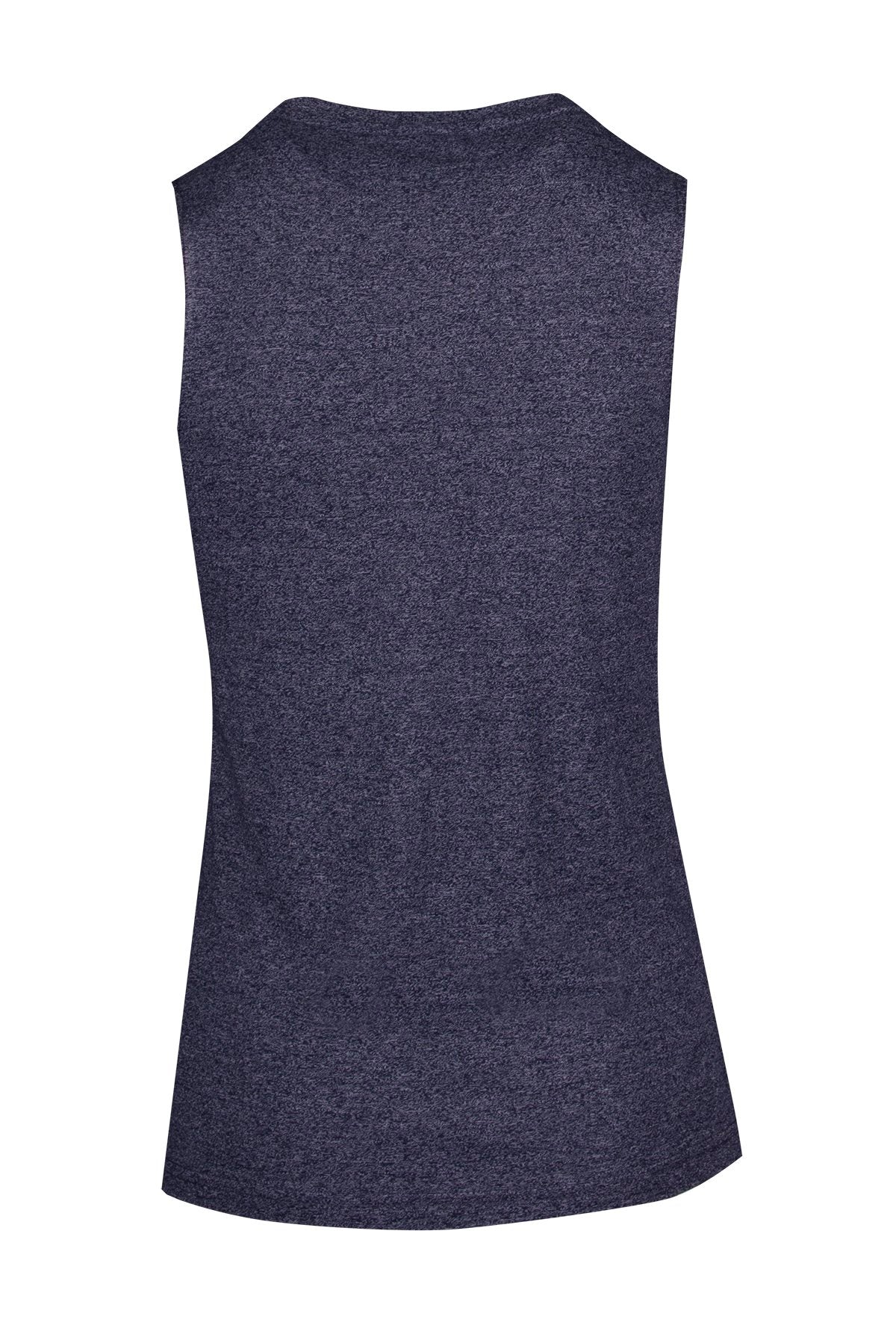 Womens Heather SLEEVELESS Tee - Greatness Range - Navy Heather - Back
