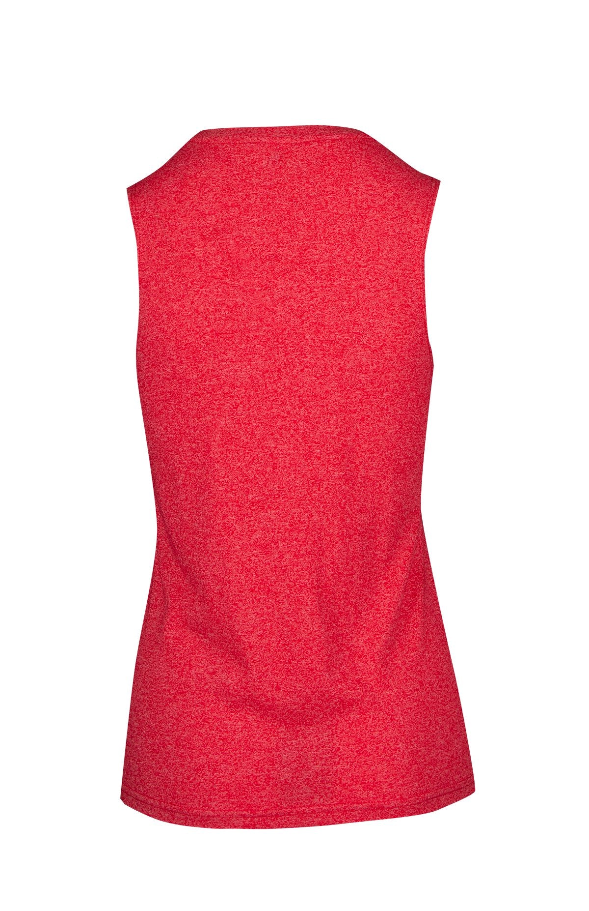 Womens Heather SLEEVELESS Tee - Greatness Range - Red Heather - Back