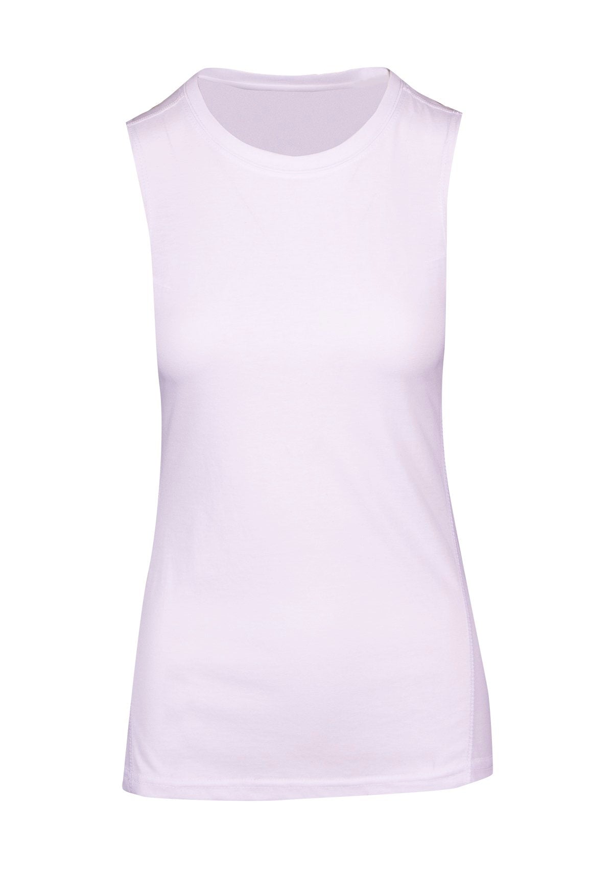 Womens Heather SLEEVELESS Tee - Greatness Range - White - Front