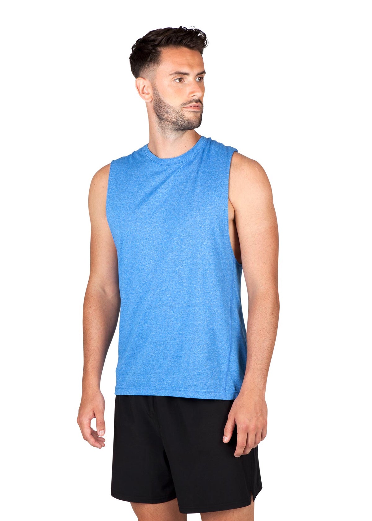 Mens Heather SLEEVELESS Tee - Greatness Range - view