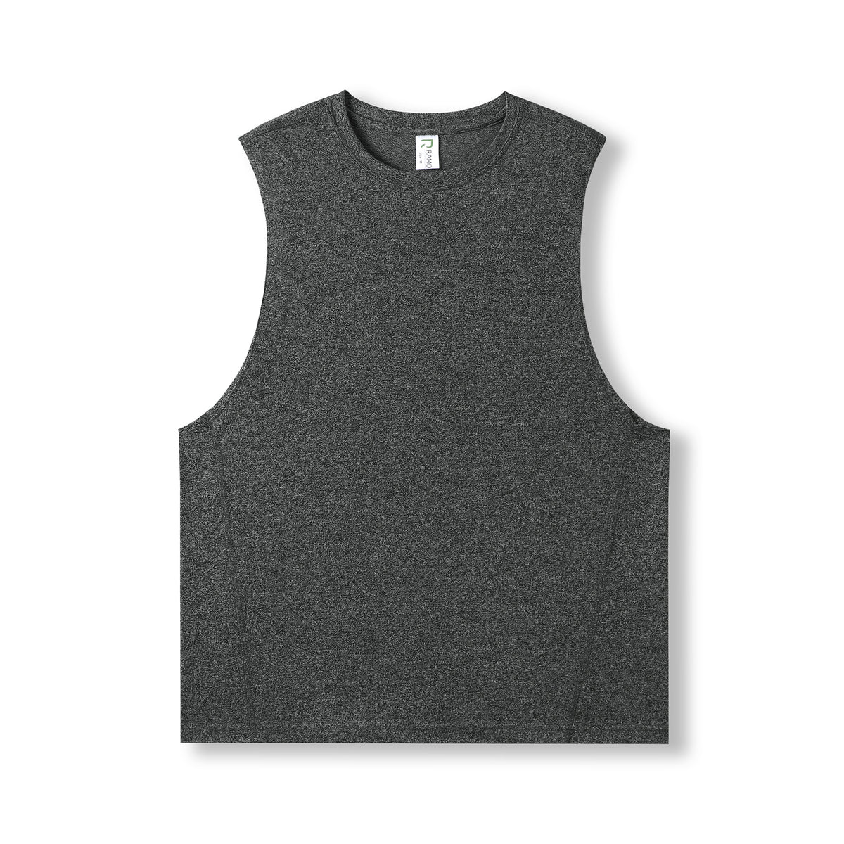 Mens Heather SLEEVELESS Tee - Greatness Range - Dark Heather - Front