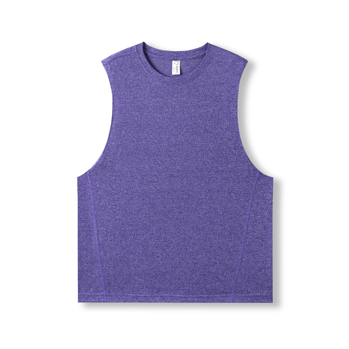 Mens Heather SLEEVELESS Tee - Greatness Range - Grape Heather - Front