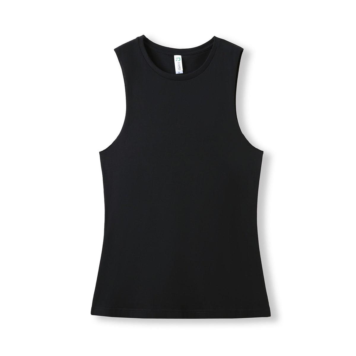 Women's combed cotton Tank - Black - Front