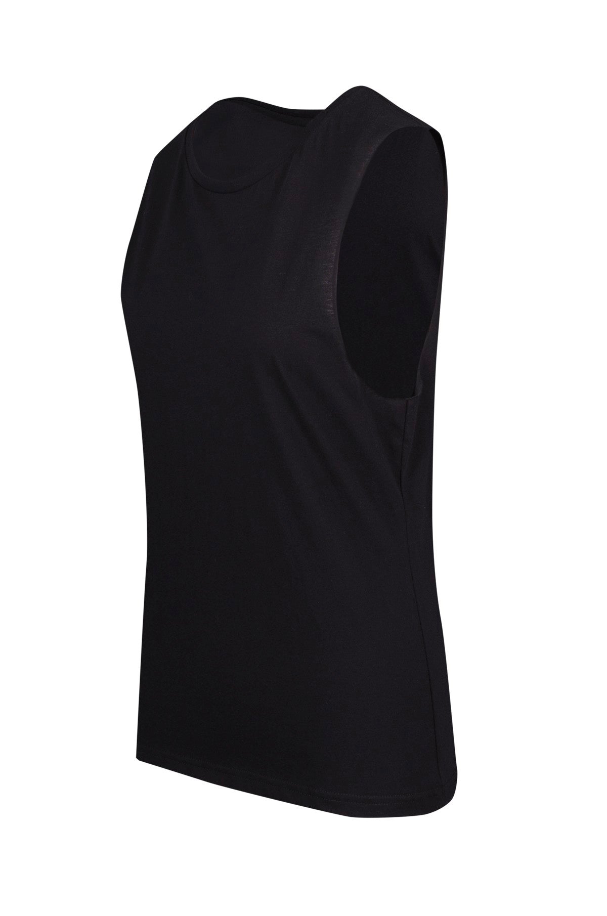 Women's combed cotton Tank - Black - Side