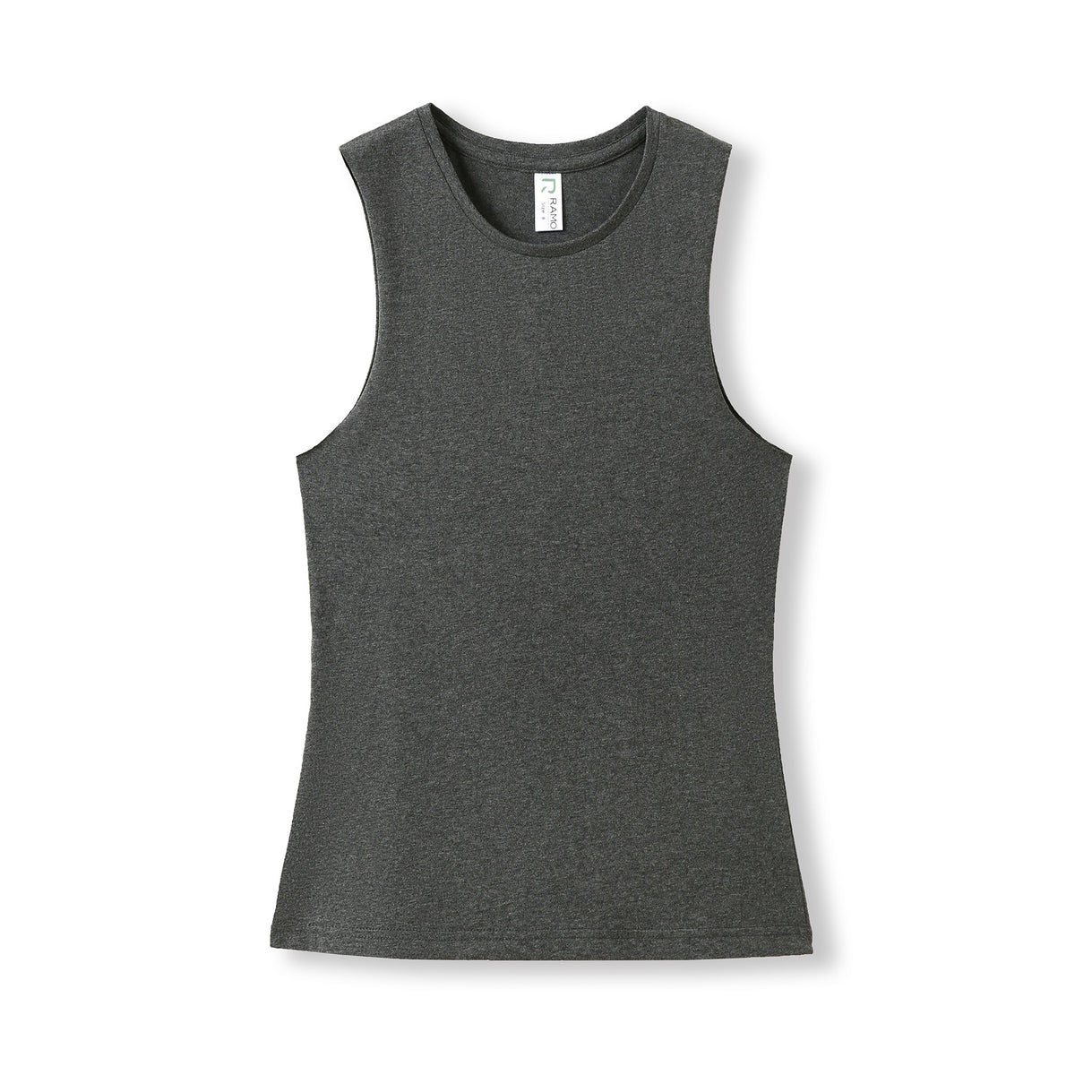 Women's combed cotton Tank - Dark Marl - Front