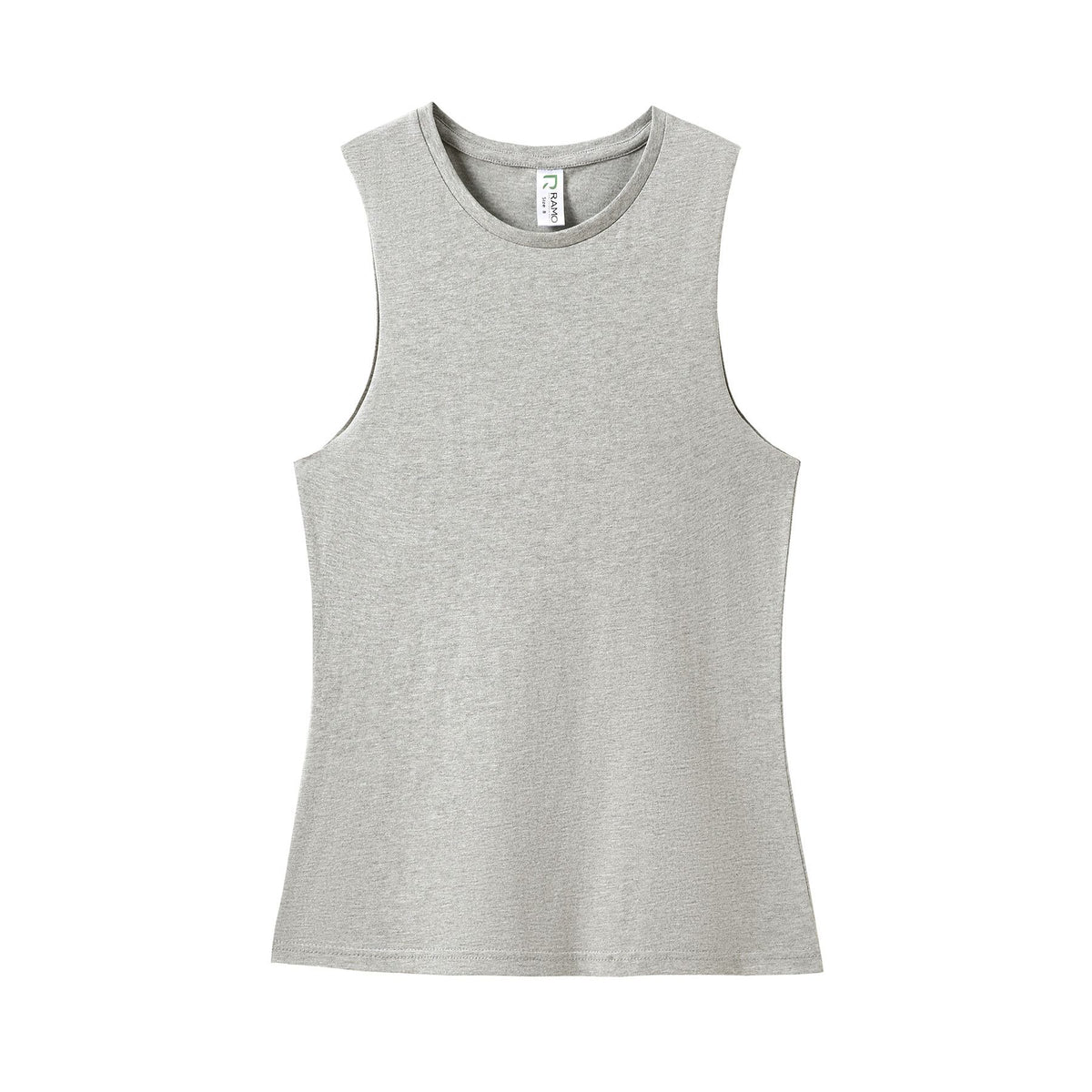 Women's combed cotton Tank - Grey Marl - Front