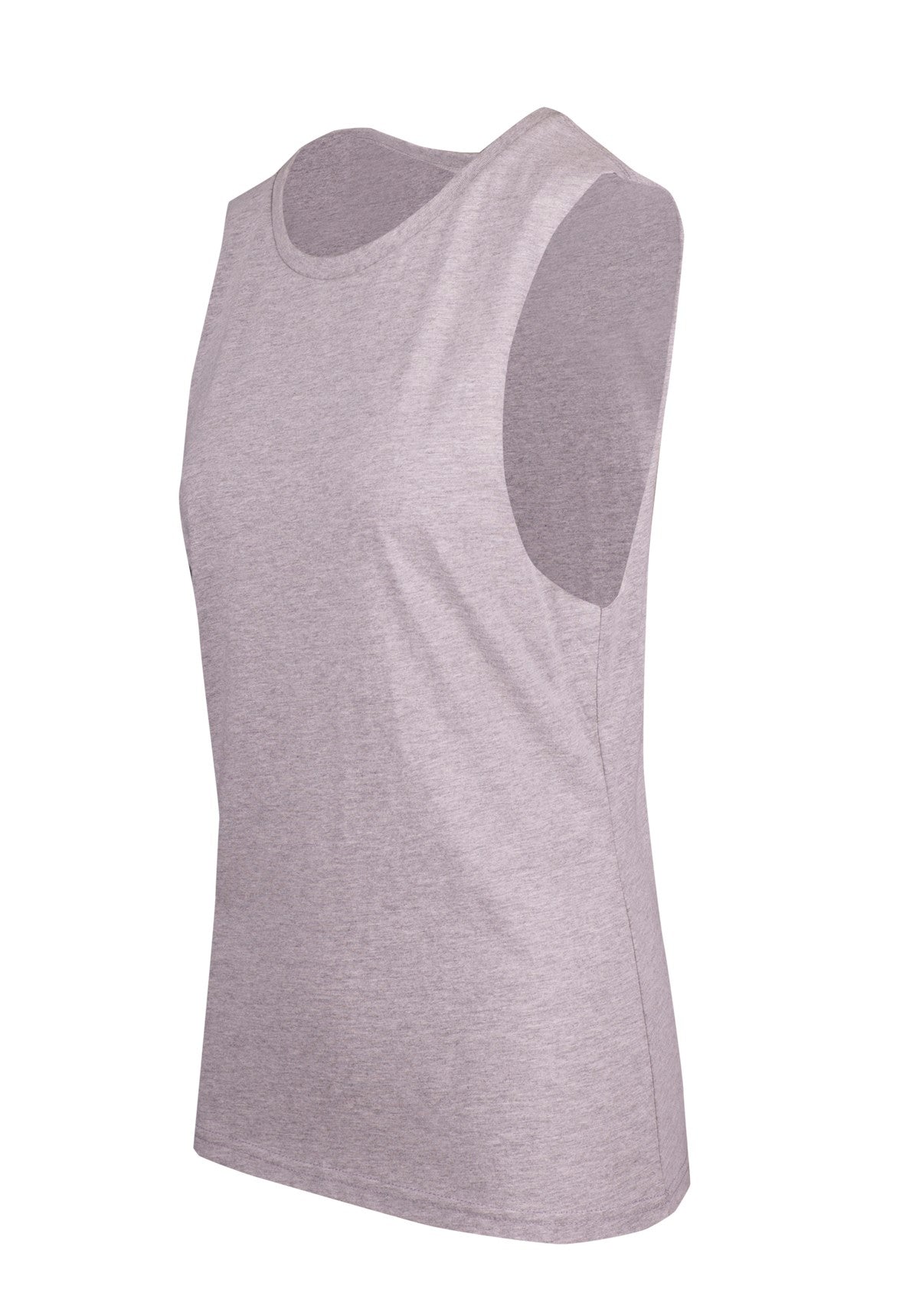 Women's combed cotton Tank - Grey Marl - Side