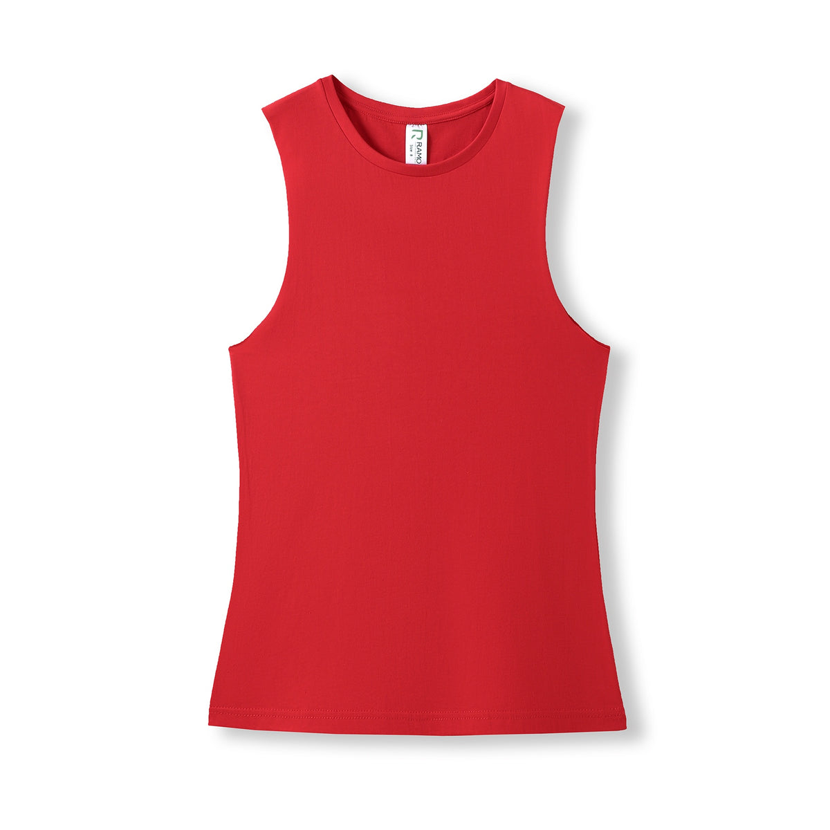 Women's combed cotton Tank - Red - Front