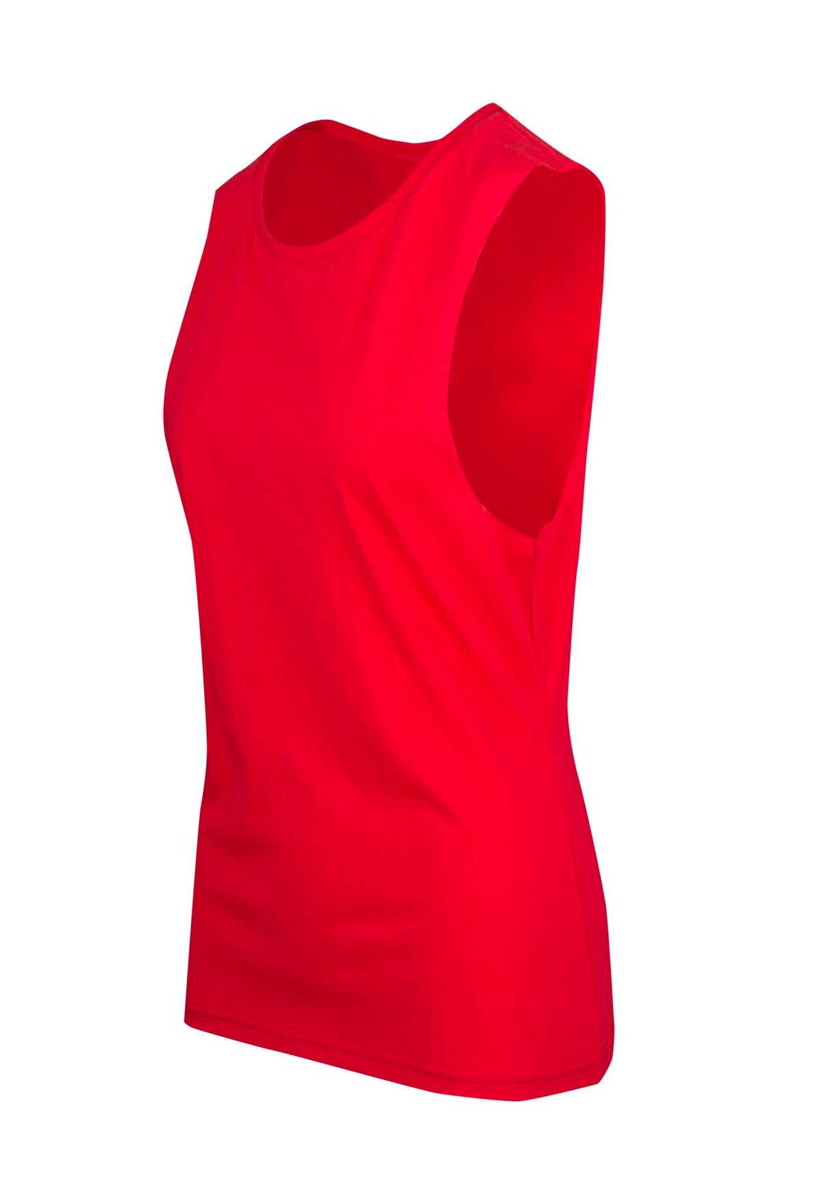 Women's combed cotton Tank - Red - Side