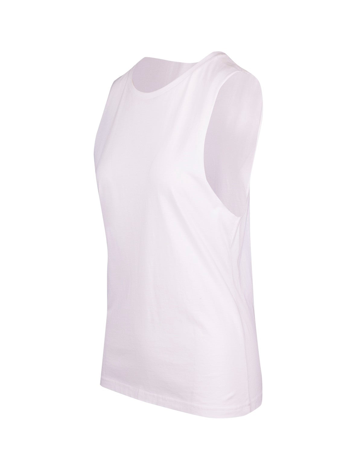Women's combed cotton Tank - White - Side