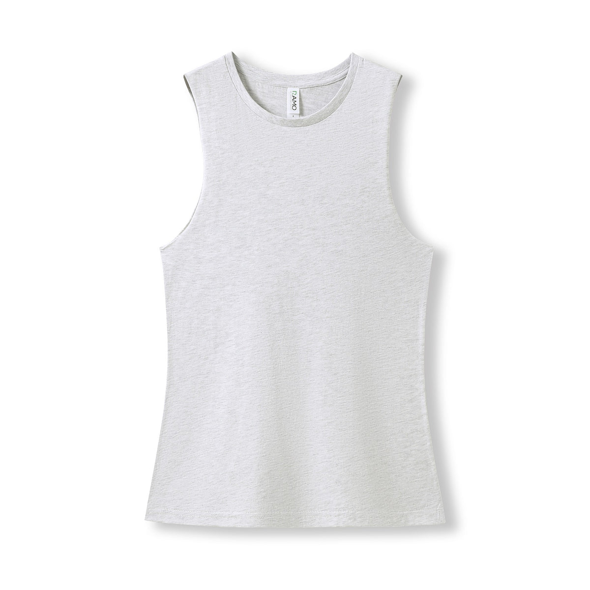 Women's combed cotton Tank - White Marl - Front