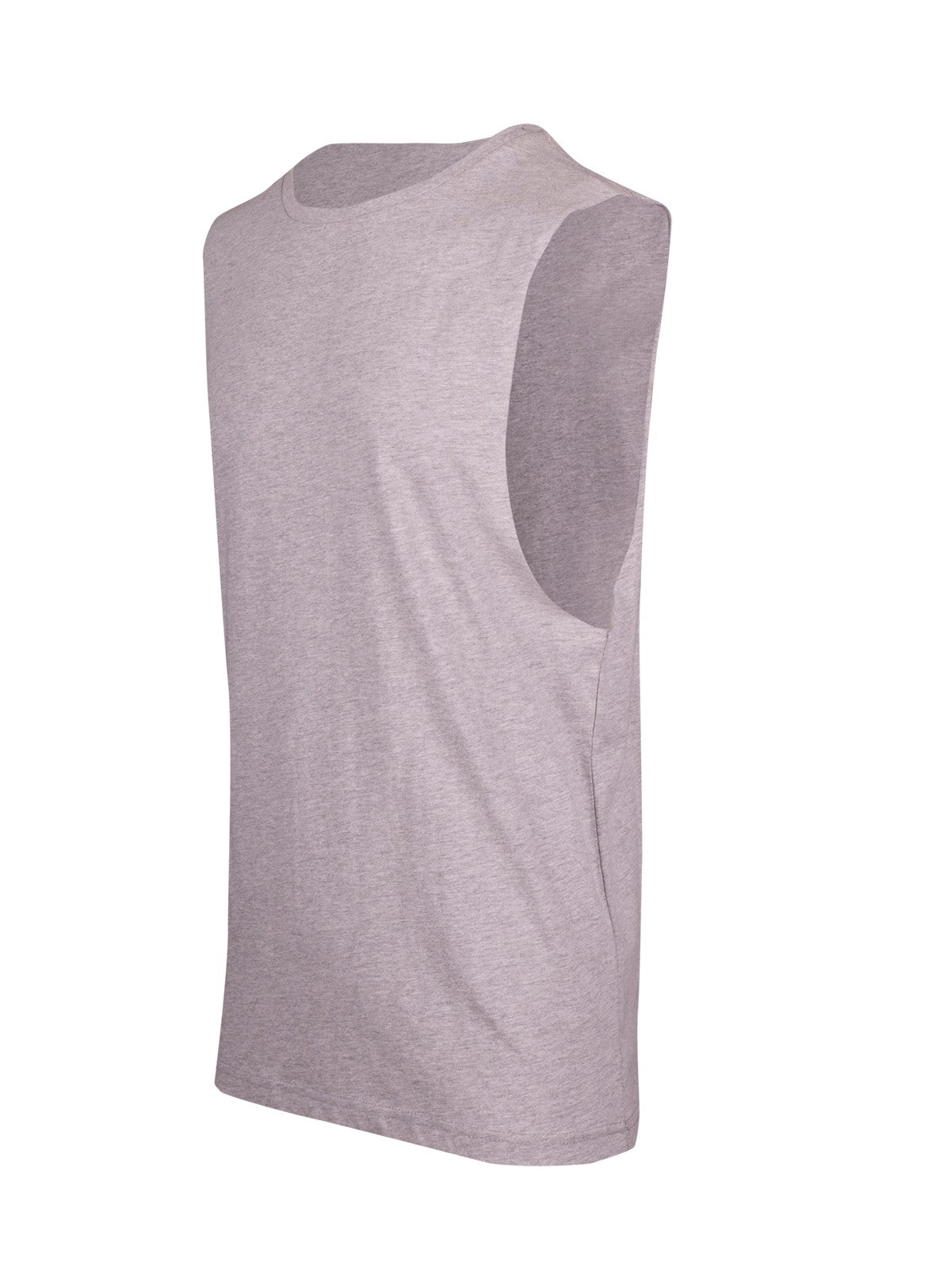 Men's / Unisex combed cotton tank - Grey Marl - Side
