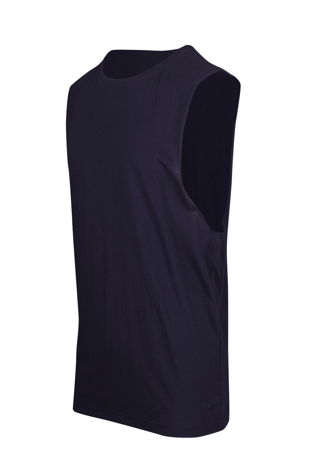 Men's / Unisex combed cotton tank - Navy Blue - Side