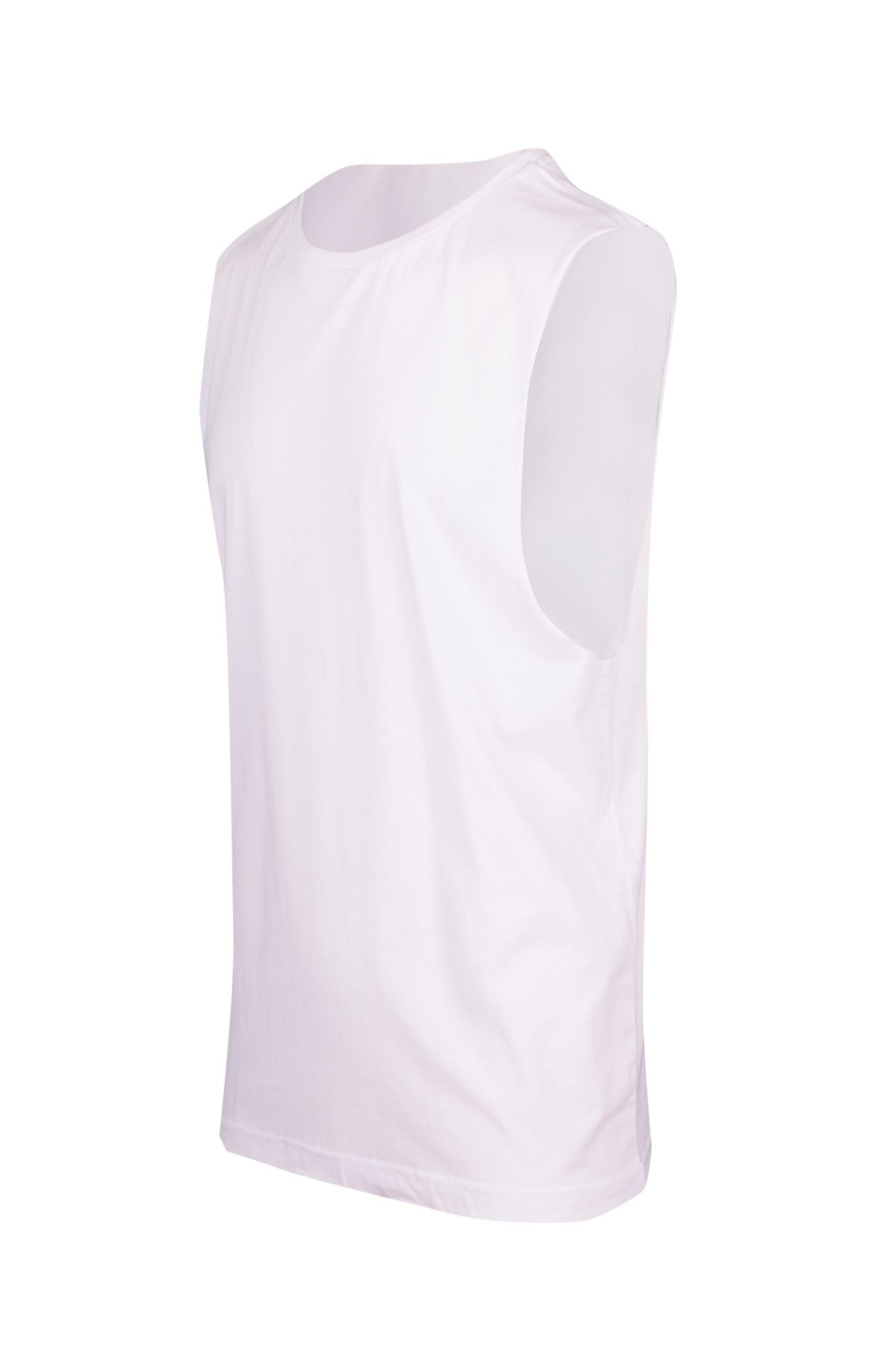 Men's / Unisex combed cotton tank - White - Side