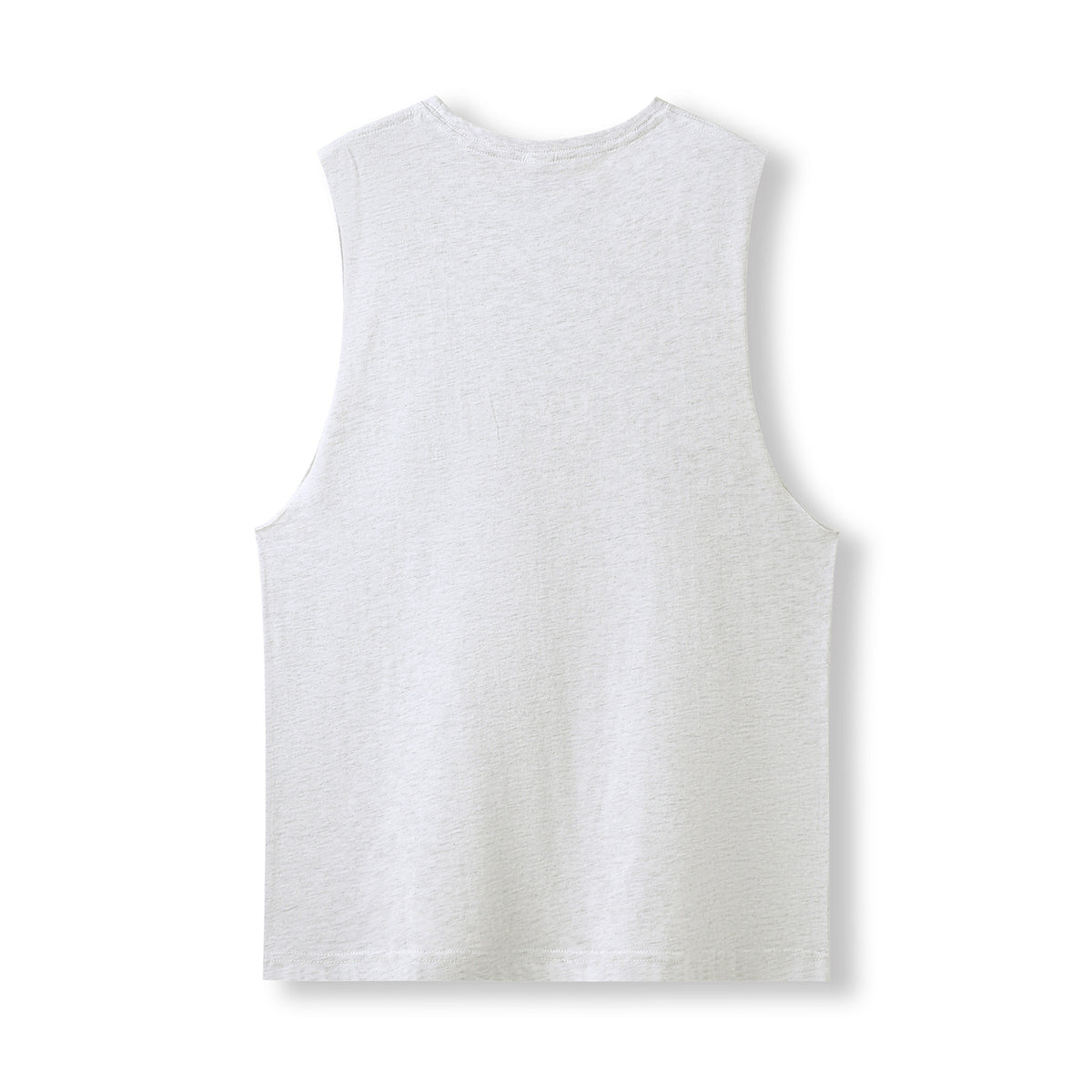 Men's / Unisex combed cotton tank - White Marl - Back