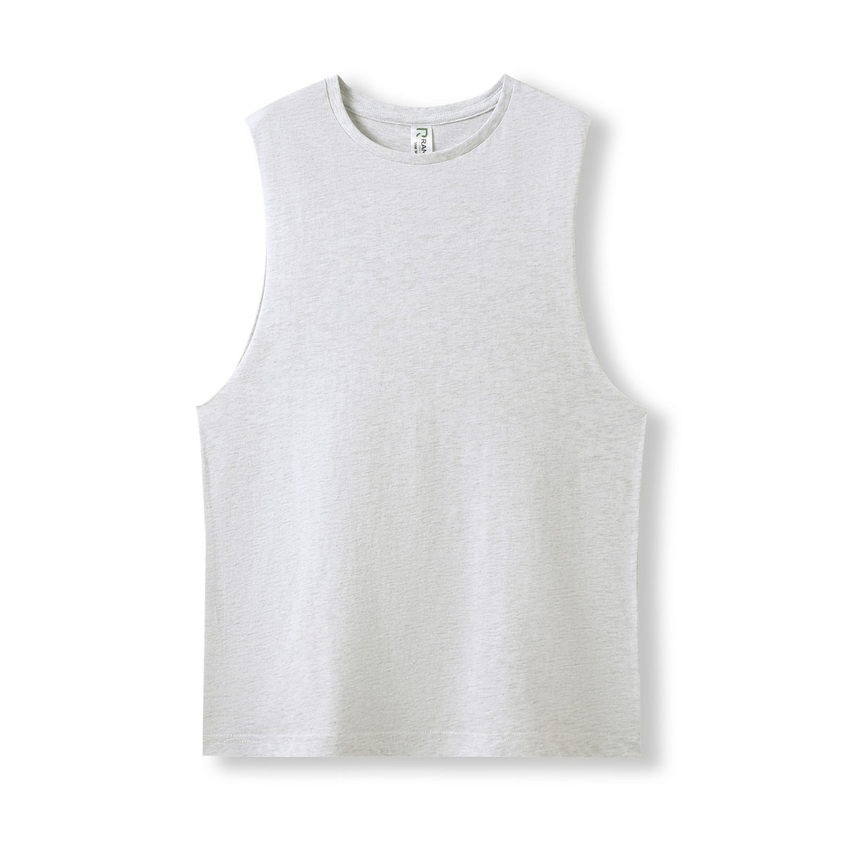 Men's / Unisex combed cotton tank - White Marl - Front
