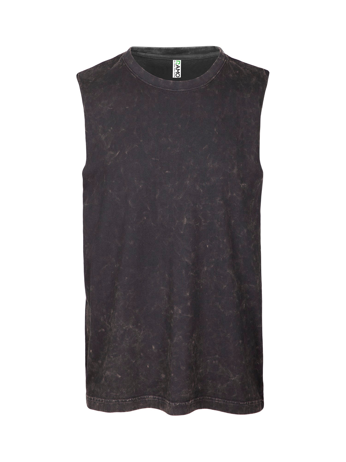 Men's Stone Wash Tanks - Black - Front