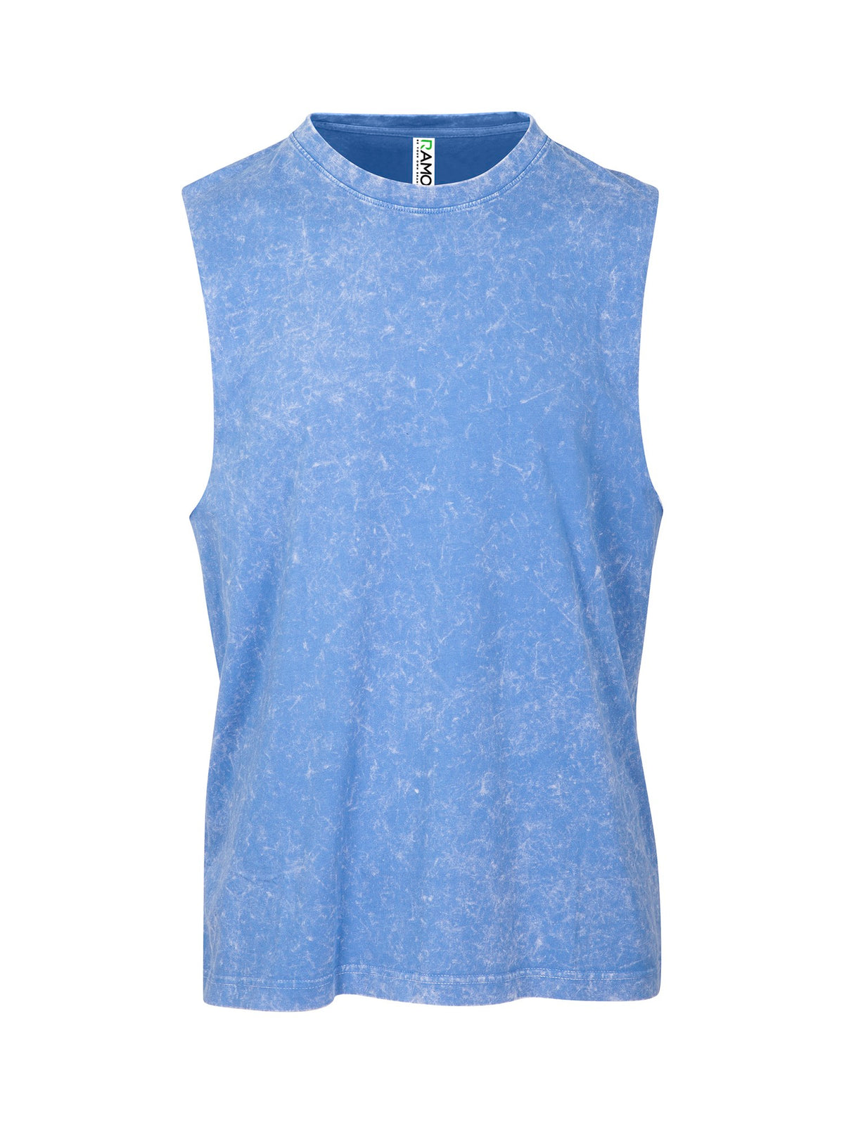 Men's Stone Wash Tanks - Blue - Front