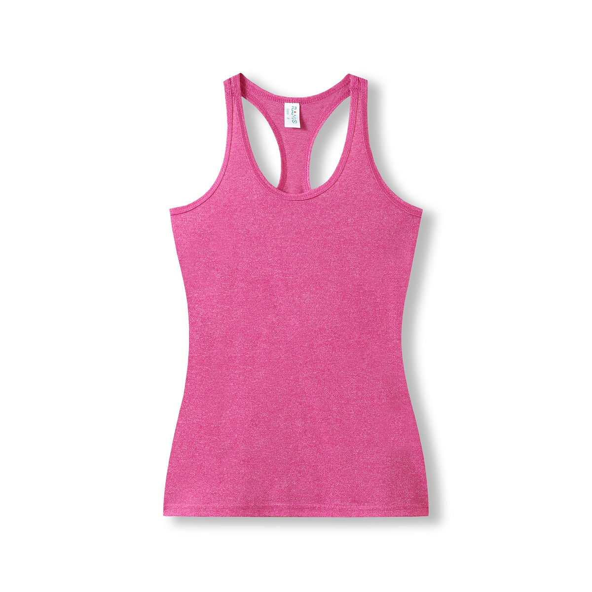 Womens Greatness Athletic T-back Singlet - Hot Pink Heather - Front