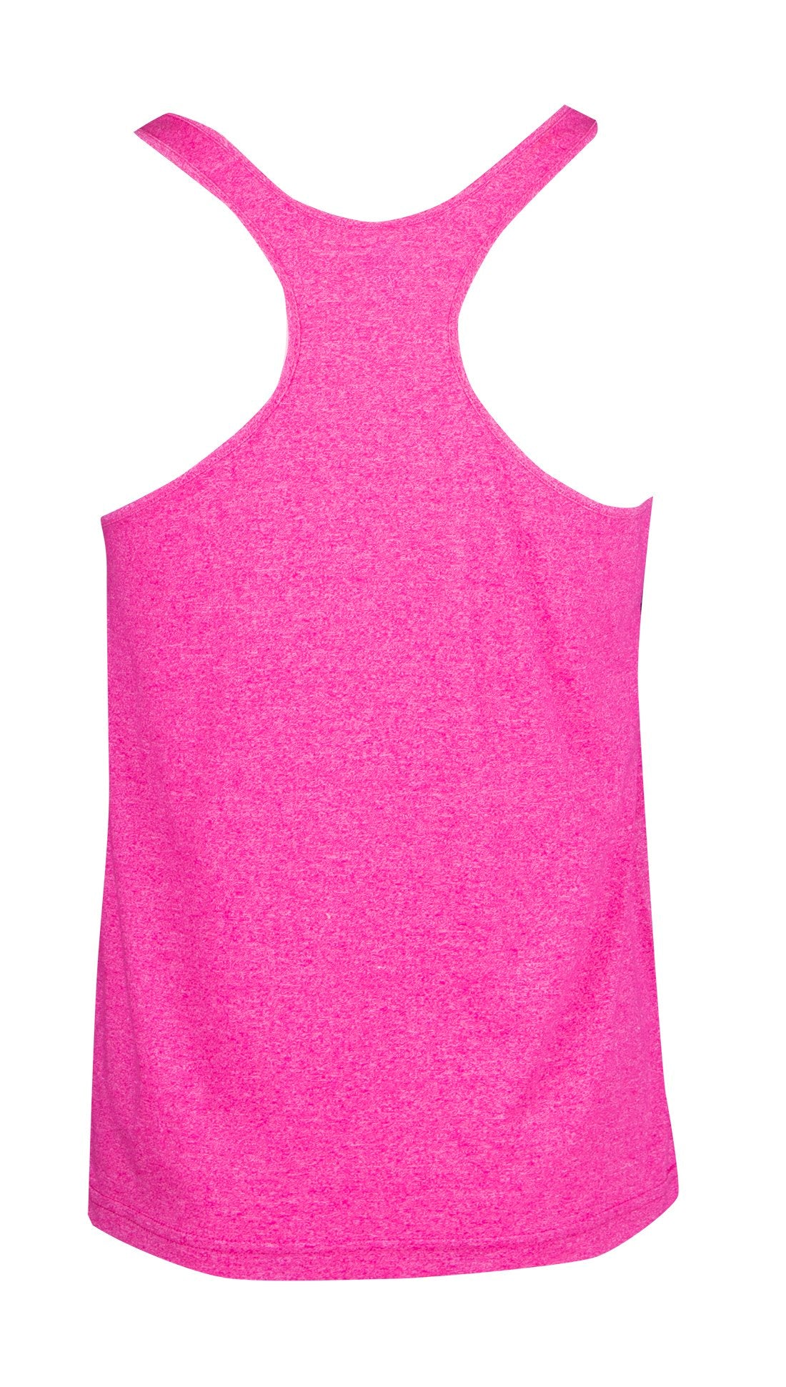 Mens Greatness Athletic T-back Singlet - Hot Pink Heather - Back