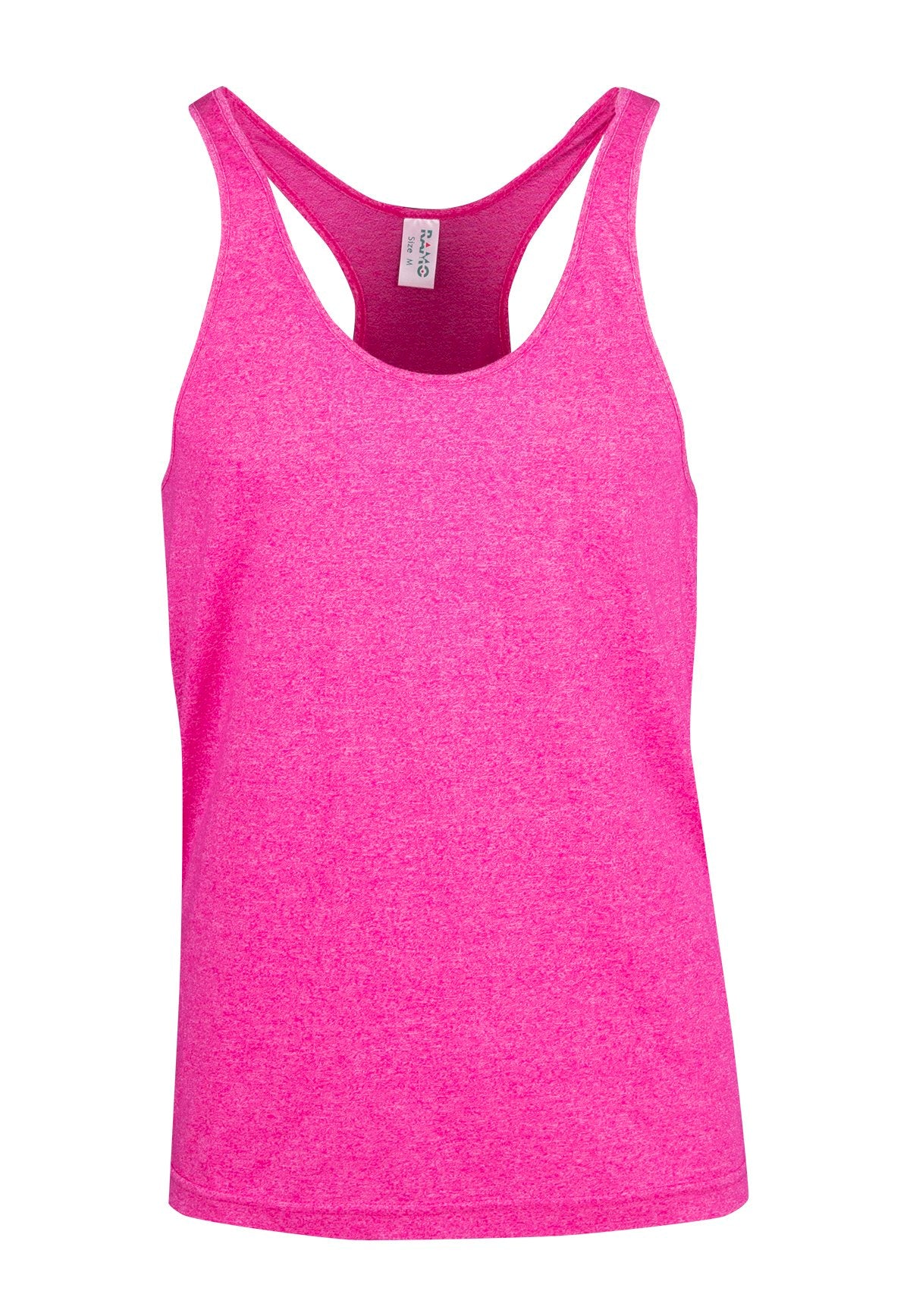 Mens Greatness Athletic T-back Singlet - Hot Pink Heather - Front
