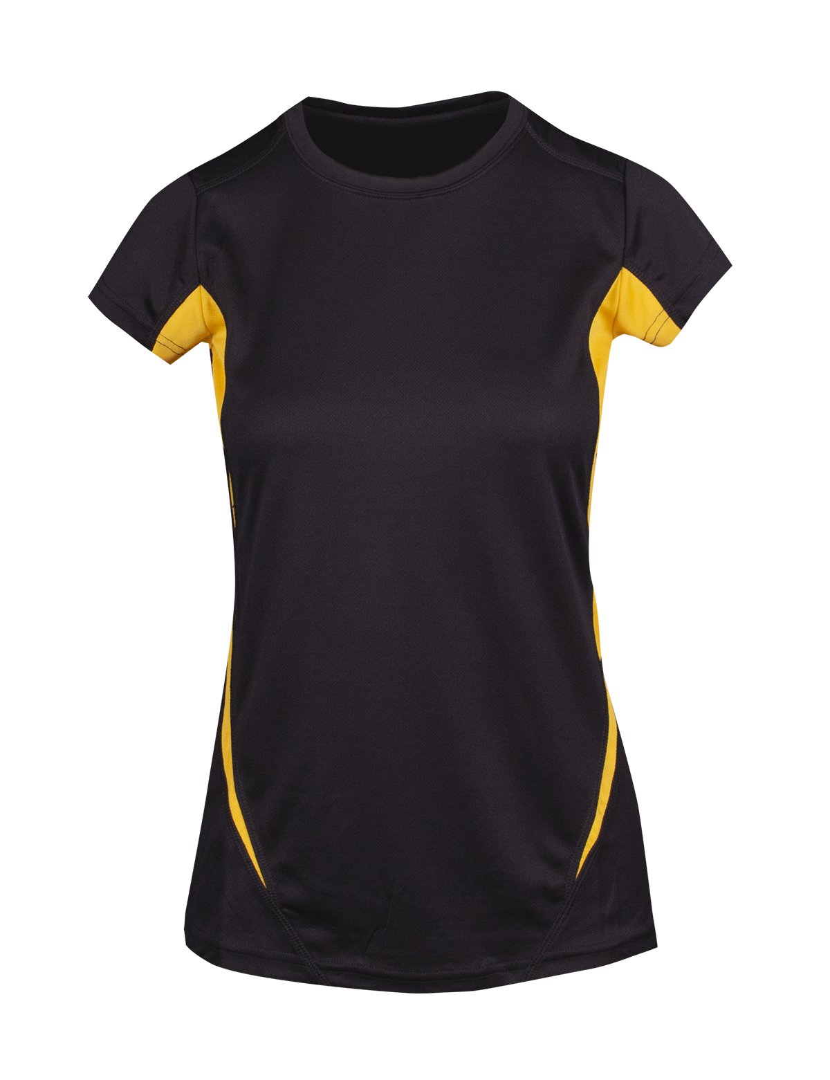 Women's Accelerator Cool-Dry T-shirt - Black/Gold - Front