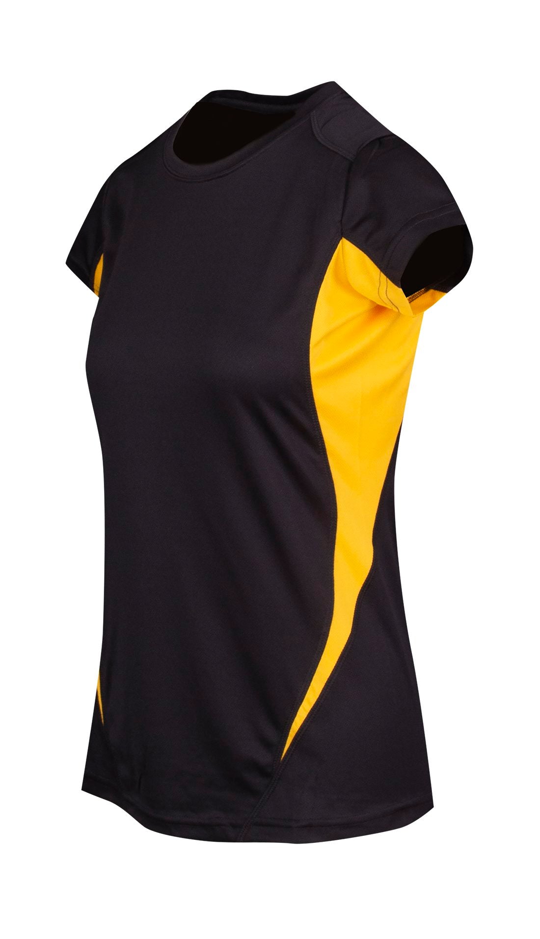 Women's Accelerator Cool-Dry T-shirt - Black/Gold - Side