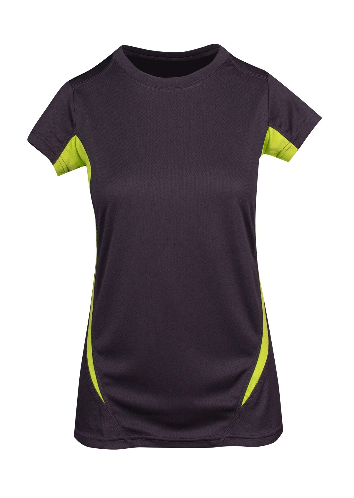 Women's Accelerator Cool-Dry T-shirt - Charcoal/Lime - Front