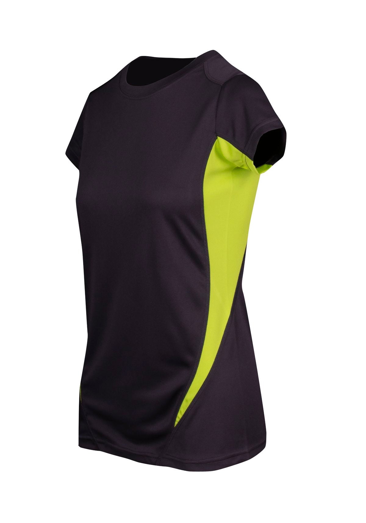 Women's Accelerator Cool-Dry T-shirt - Charcoal/Lime - Side