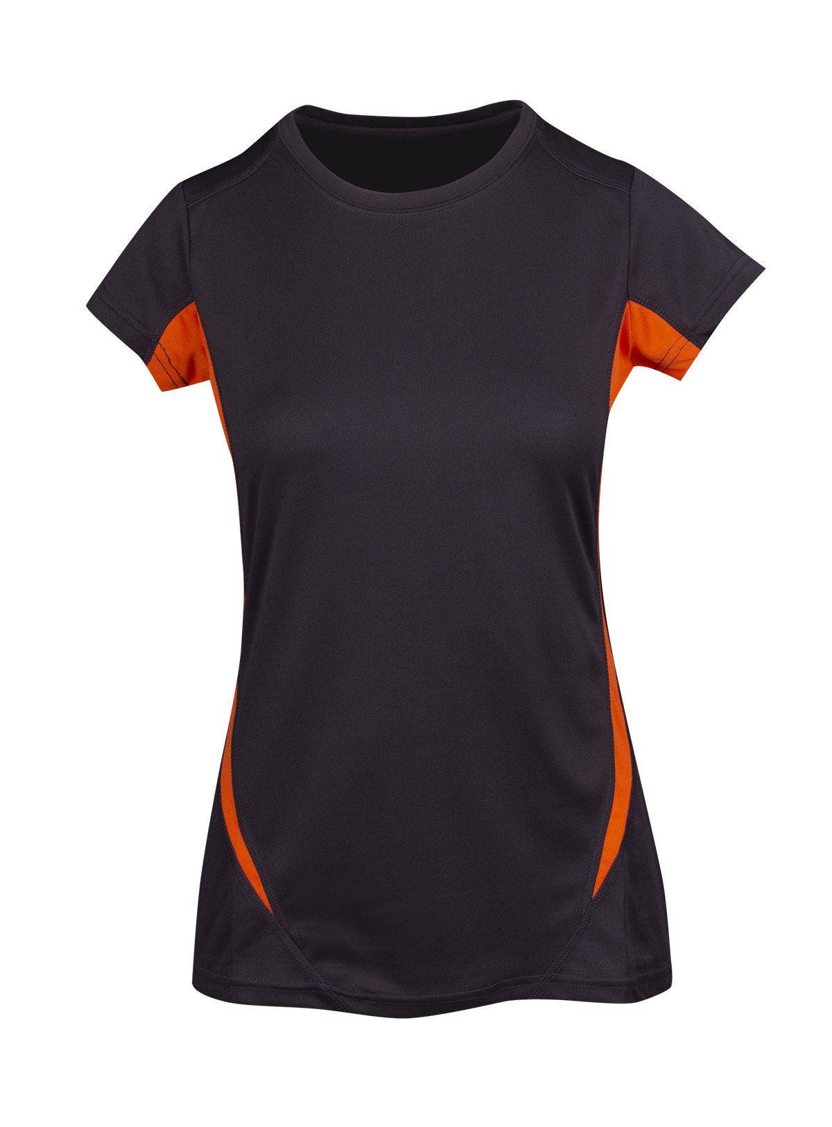 Women's Accelerator Cool-Dry T-shirt - Charcoal/Orange - Front