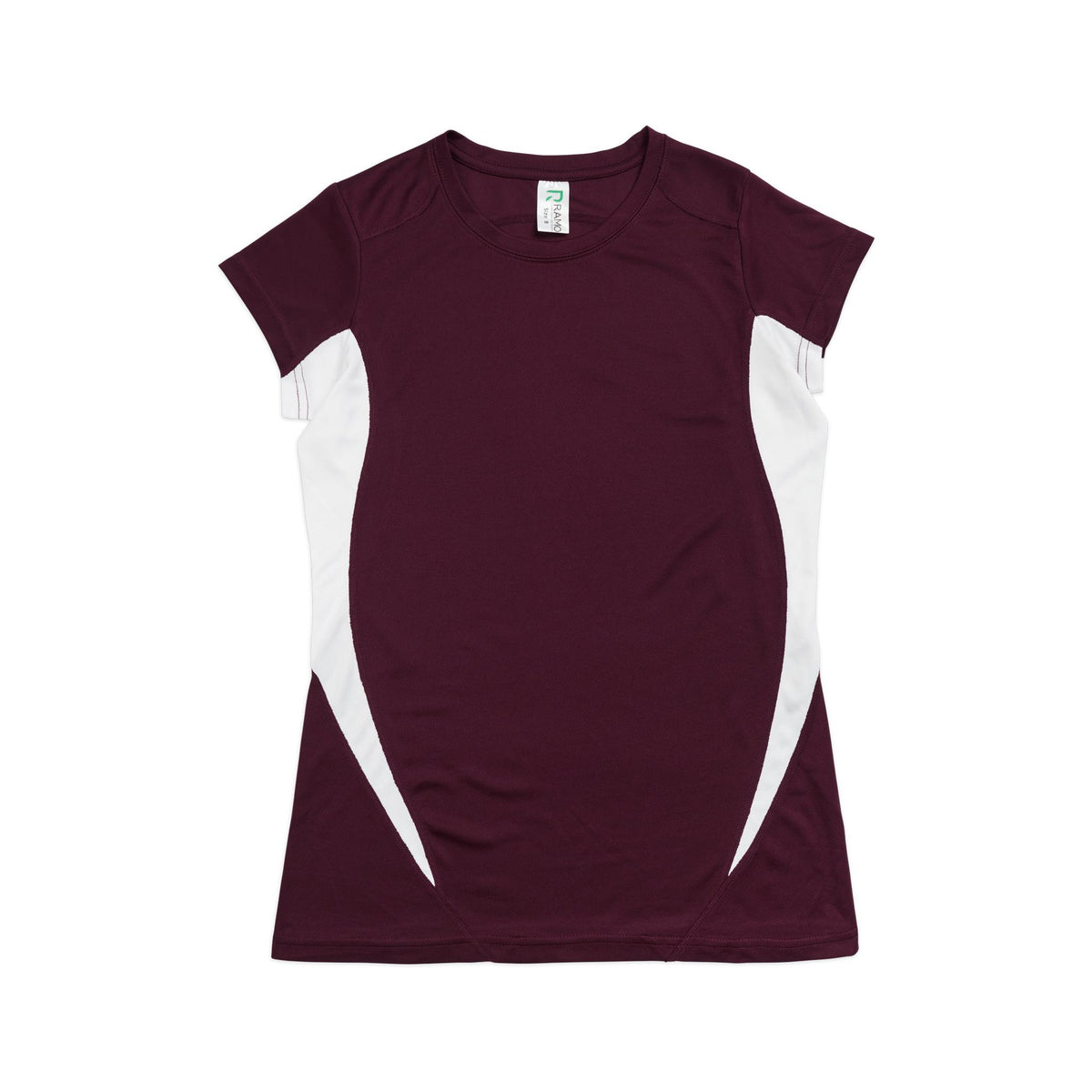 Women's Accelerator Cool-Dry T-shirt - Maroon/White - Front
